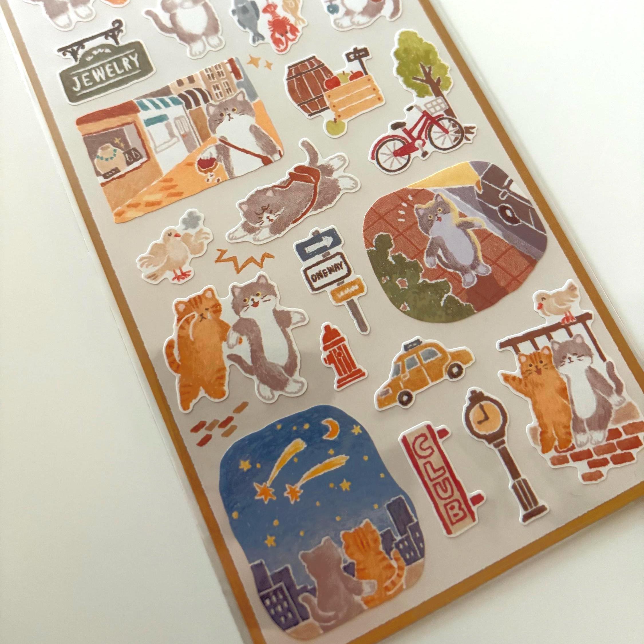 Mind Wave Cat Sticker Sheet - Japanese Stationery, Planner, Journal