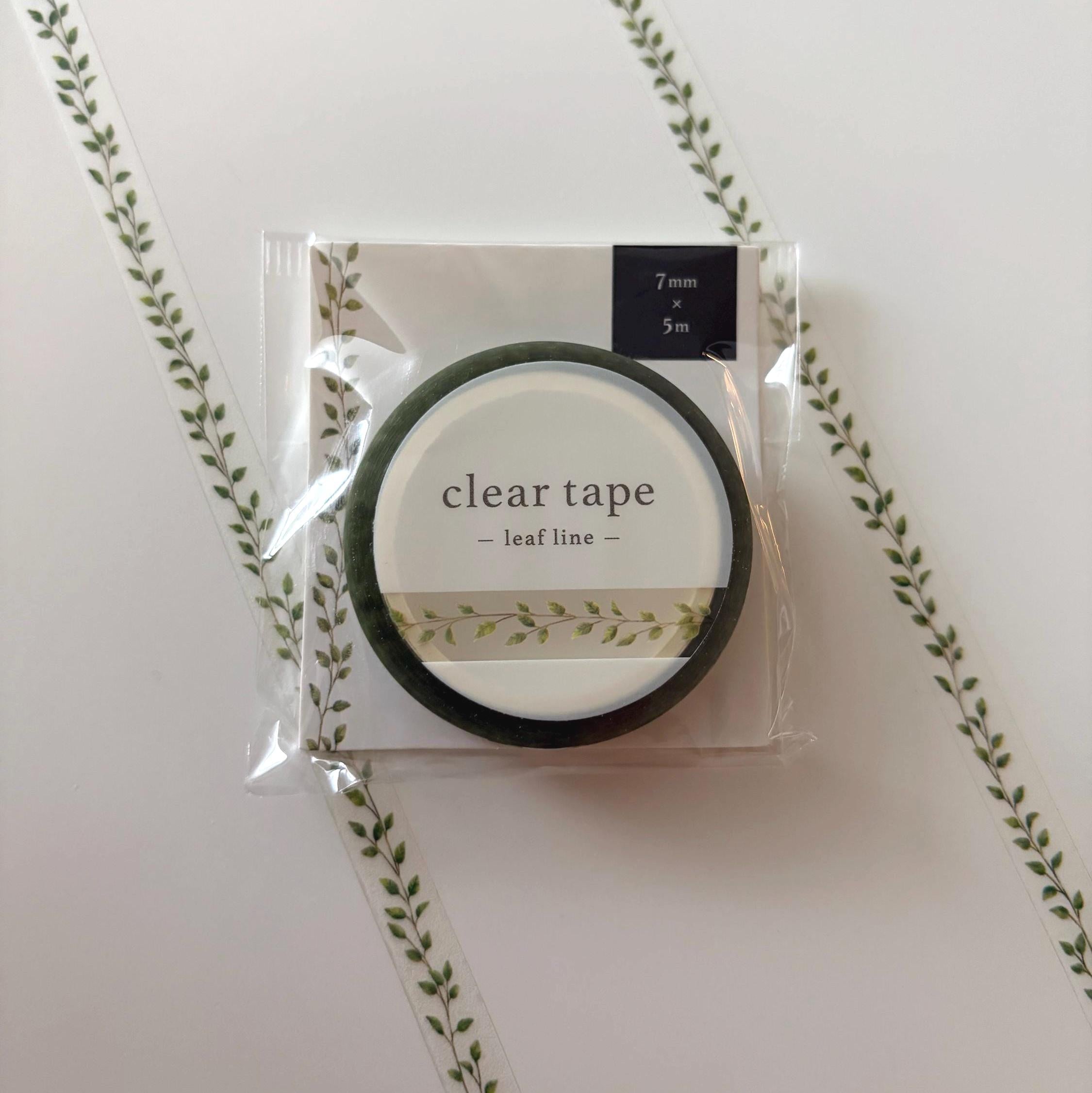 Leaf Line Clear Tape - Japanese Journaling, Scrapbooking (7mm x 3m) MIND WAVE JAPAN