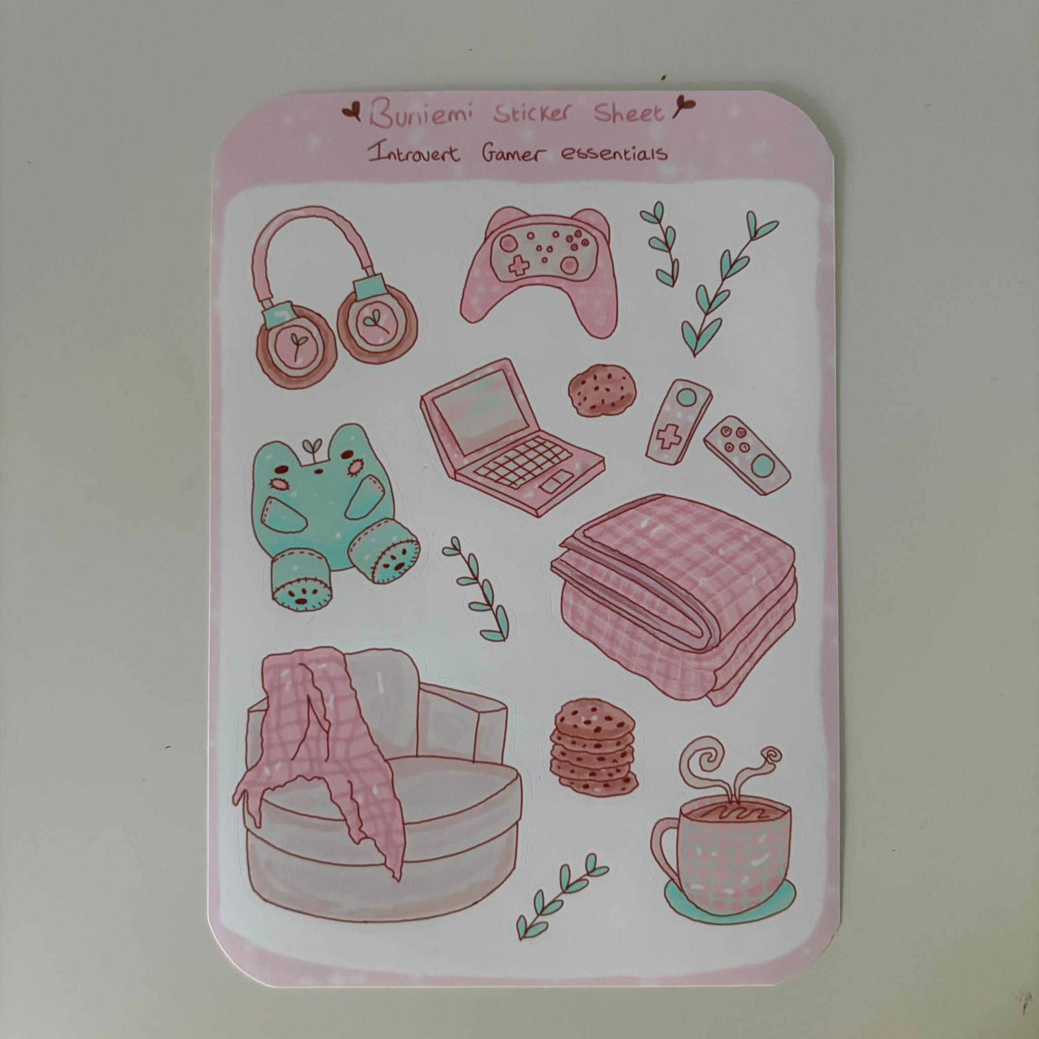 Introvert Gamer Essentials Sticker Sheet - Buniemi