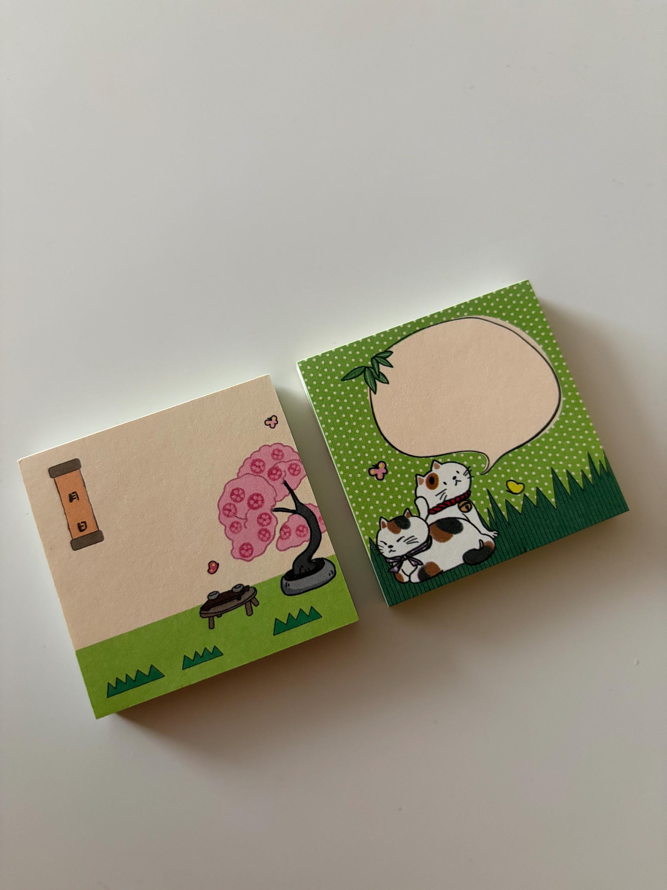 Cat Japanese Design Cherry Blossom Sticky Notes for Planning Journal Stationery Study Scrapbooking