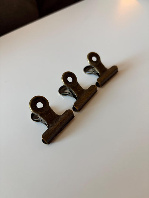 3pcs Brass Journal Clip Page Holder Vintage Style Notebooks Stationery Craft Supplies