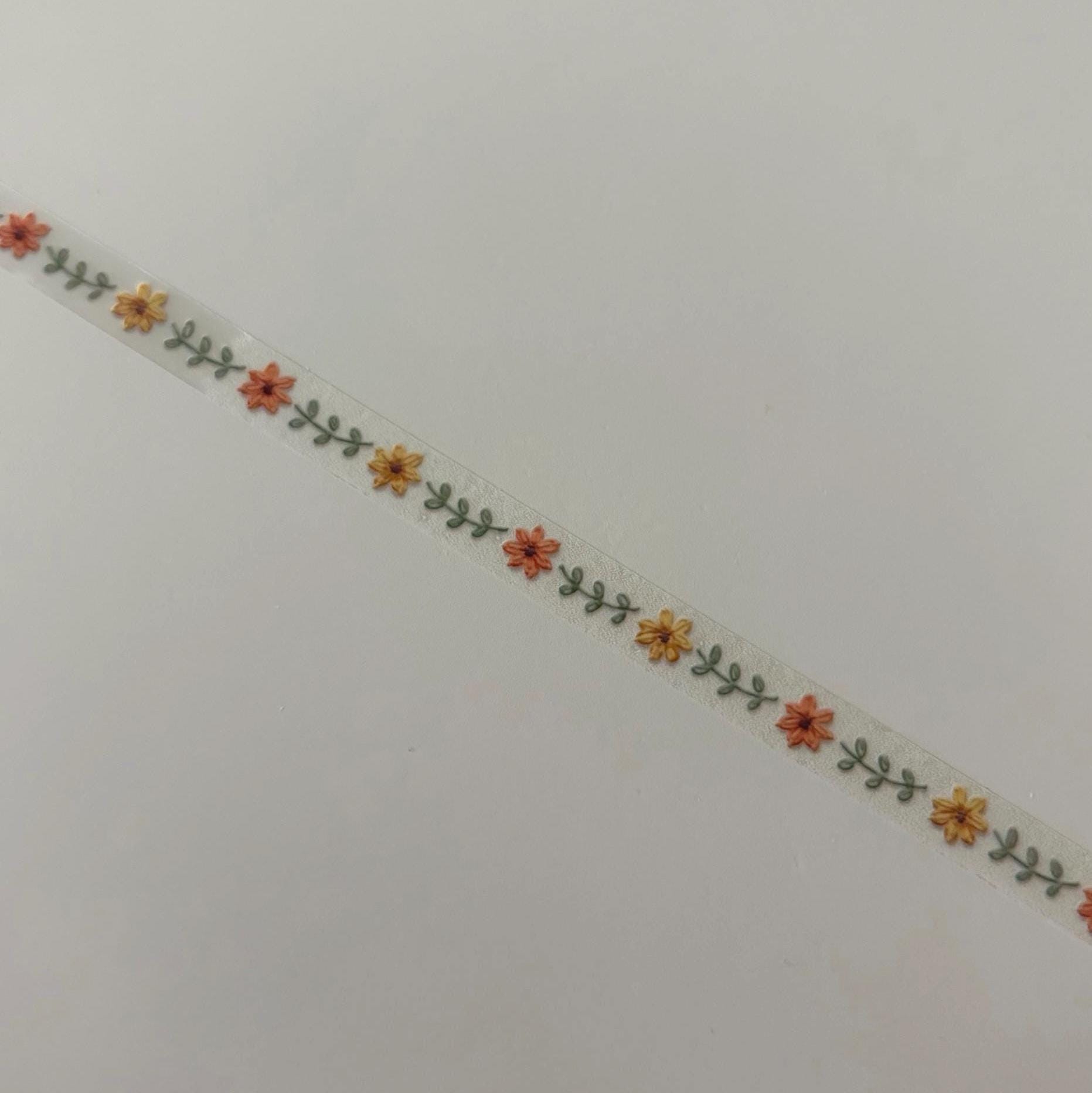 Stitch Flowers Clear Washi Tape - Japanese Journaling, Scrapbooking MIND WAVE JAPAN