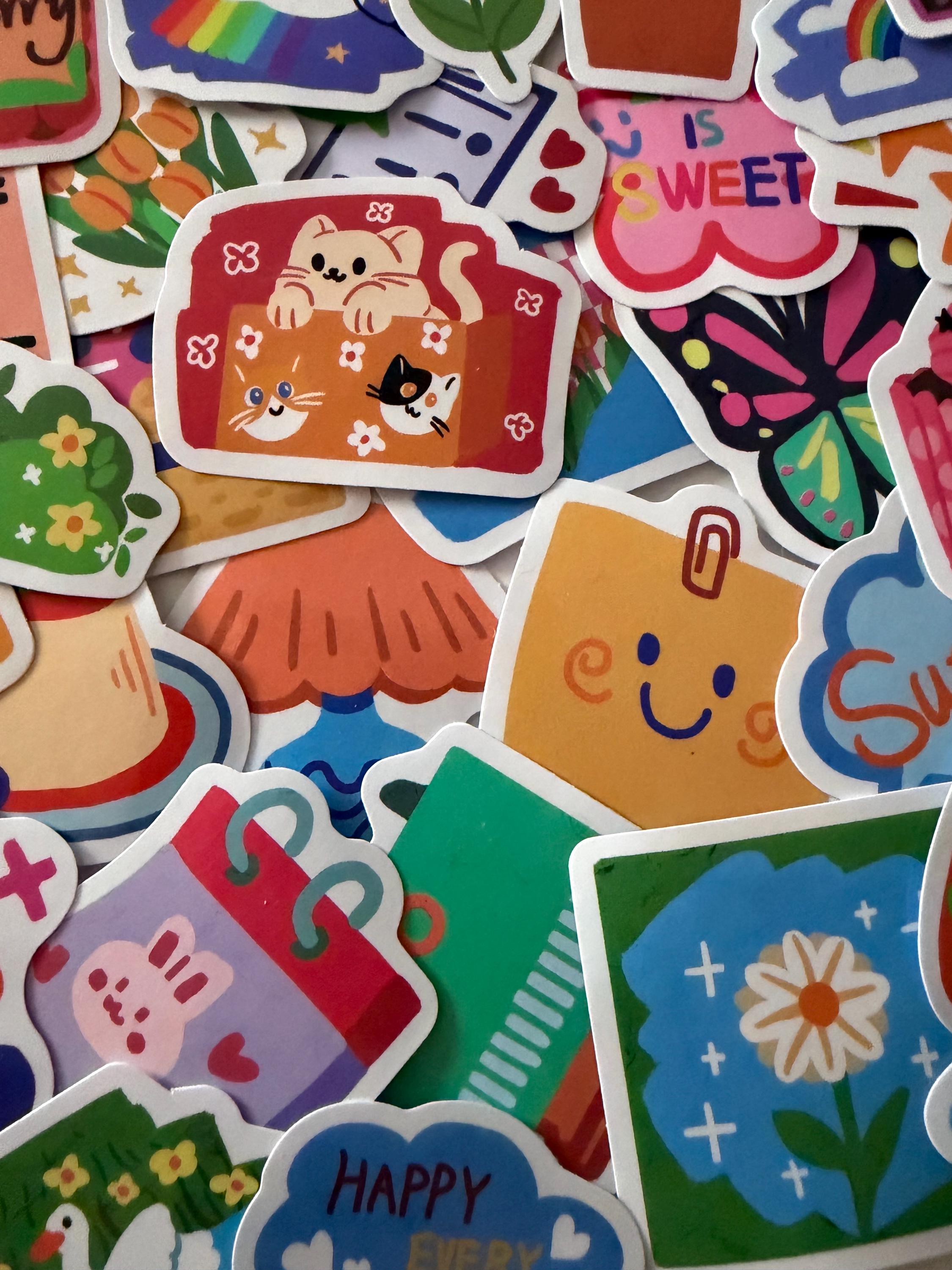 50pcs Japanese Retro Cute Colourful Stickers | Journaling & Craft Supplies