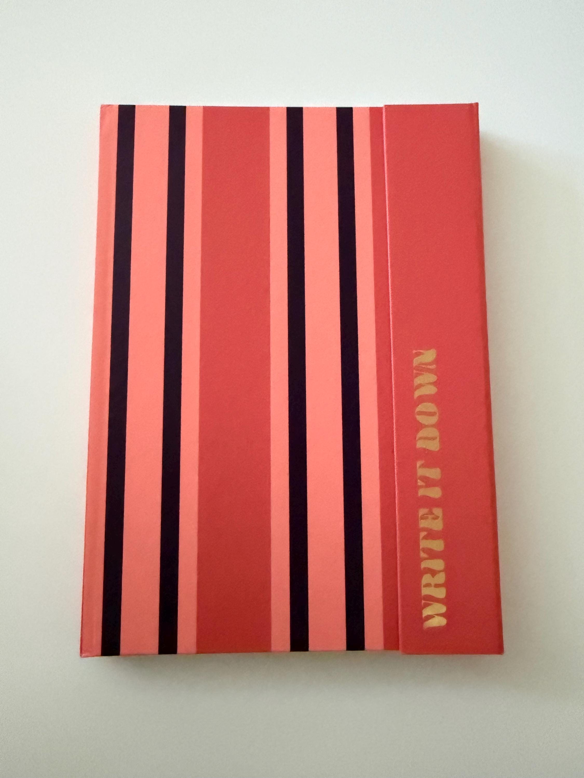 A5 Striped Peach Colour Notebook | Funky, Minimalist Stationery & Craft Supplies