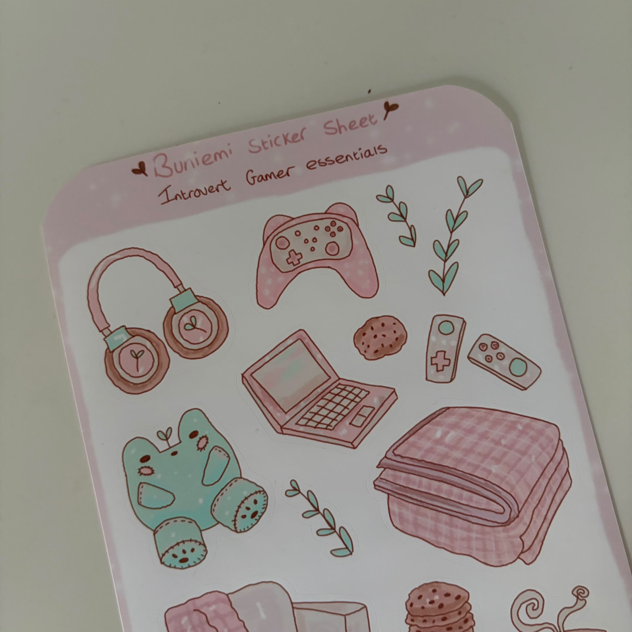Introvert Gamer Essentials Sticker Sheet - Buniemi