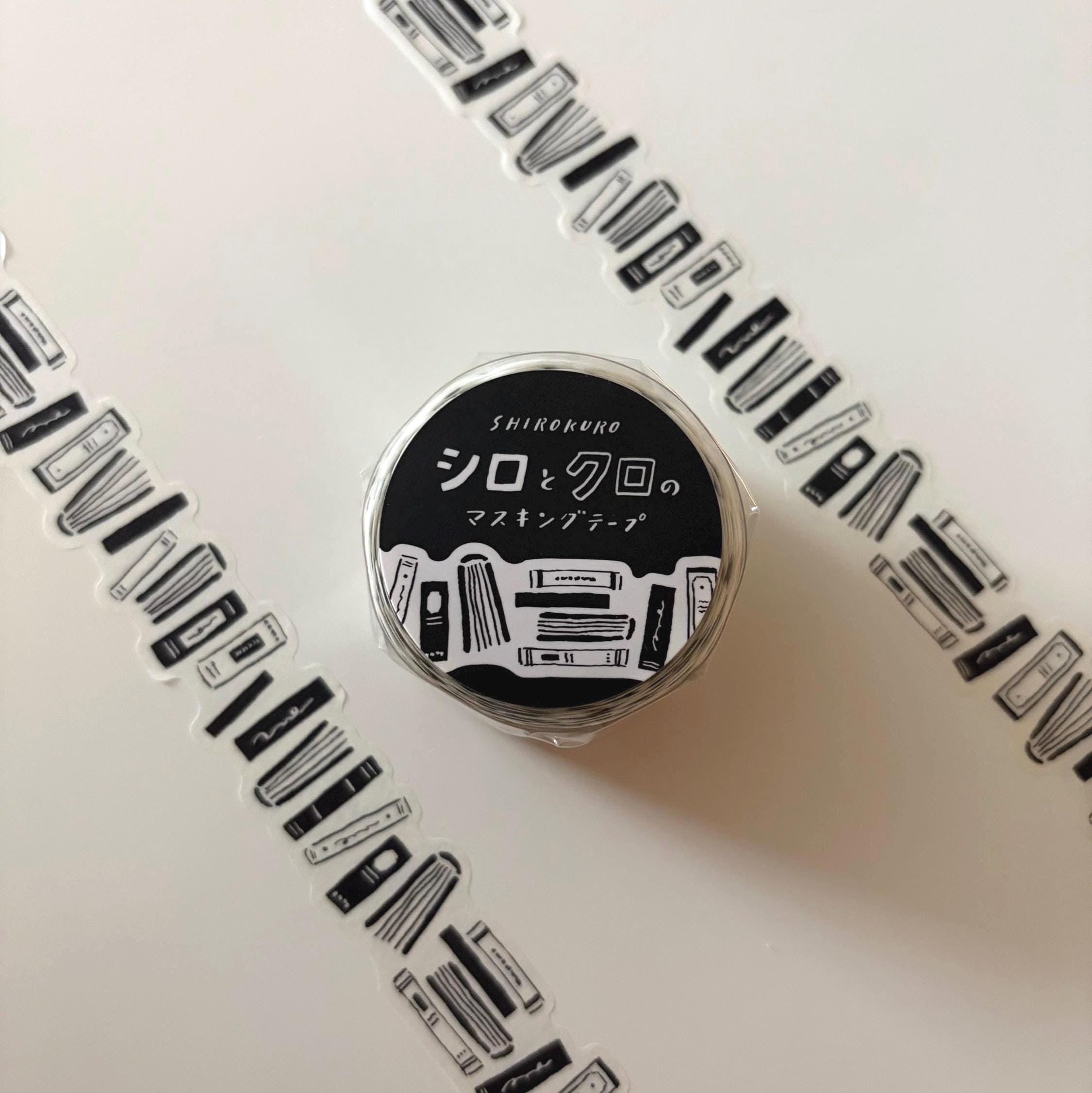 MIND WAVE Japanese Shirokuro Masking Tape Die Cut Film Series for Journaling Stationery Scrapbooking Junk Journal Monochrome Books