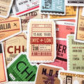 60pcs Vintage Stamp Airline Stickers