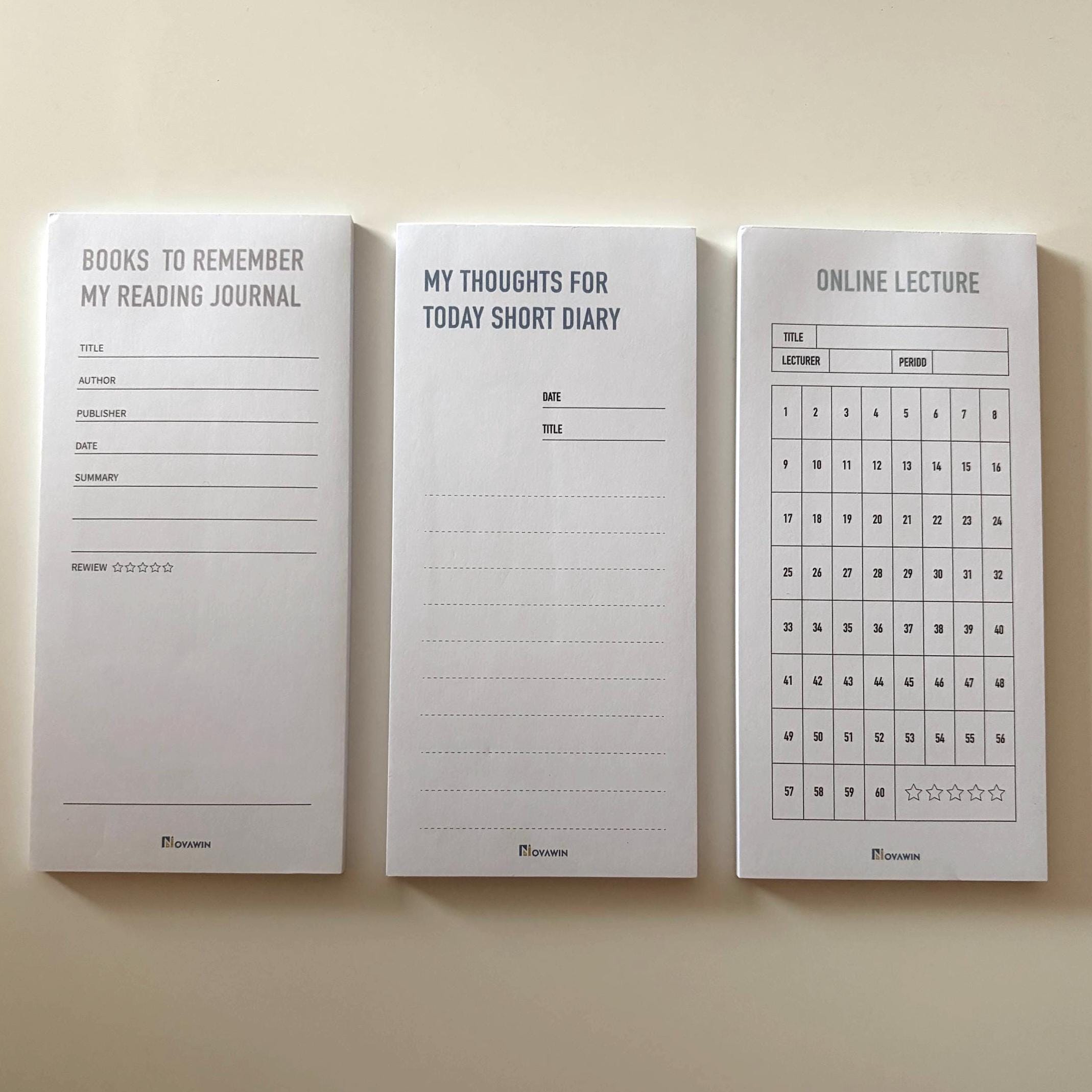Minimalist Tracker Notepad – Book, Study, Daily Notes