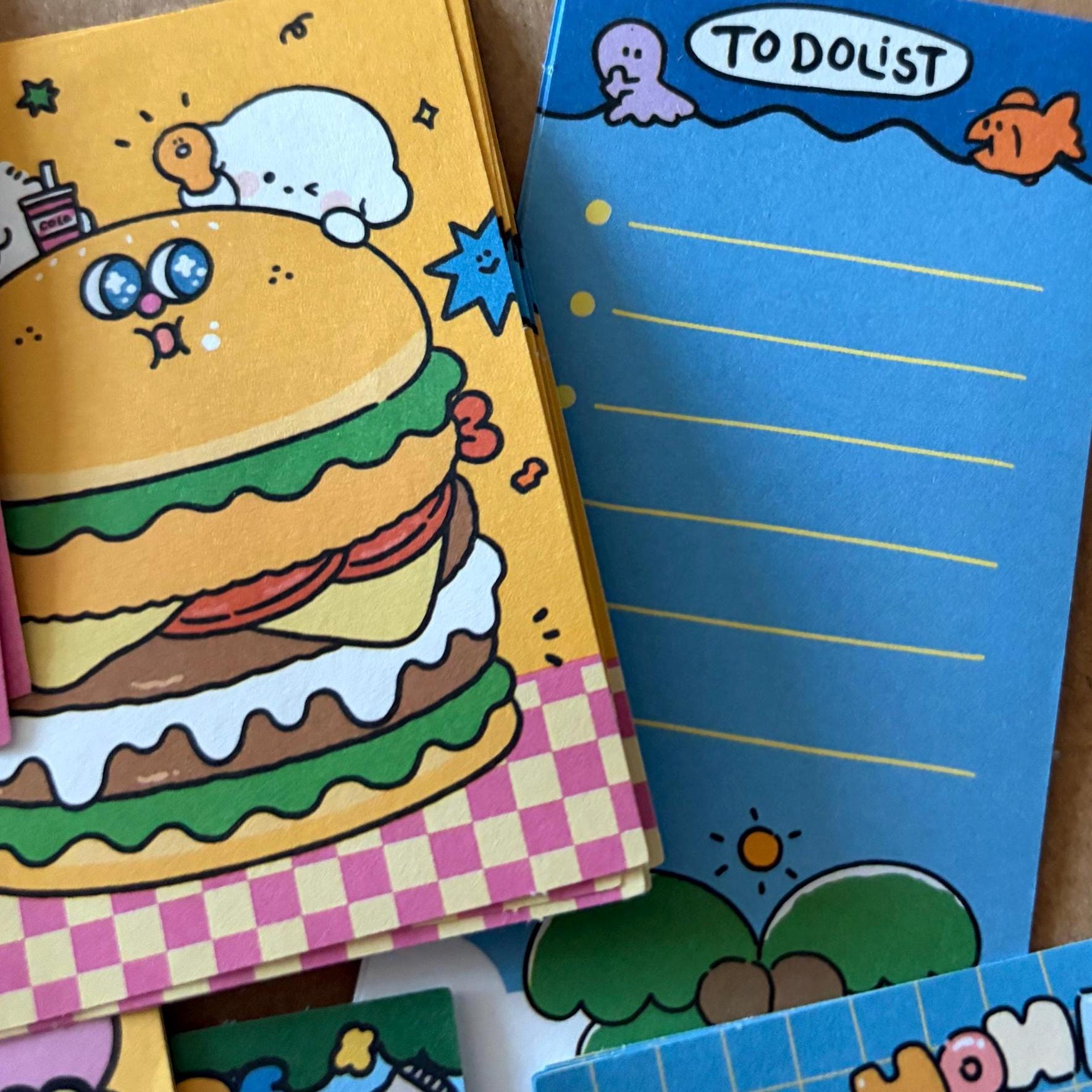 Retro Style Cute Memo Notes Sheets Paper Animals Colourful