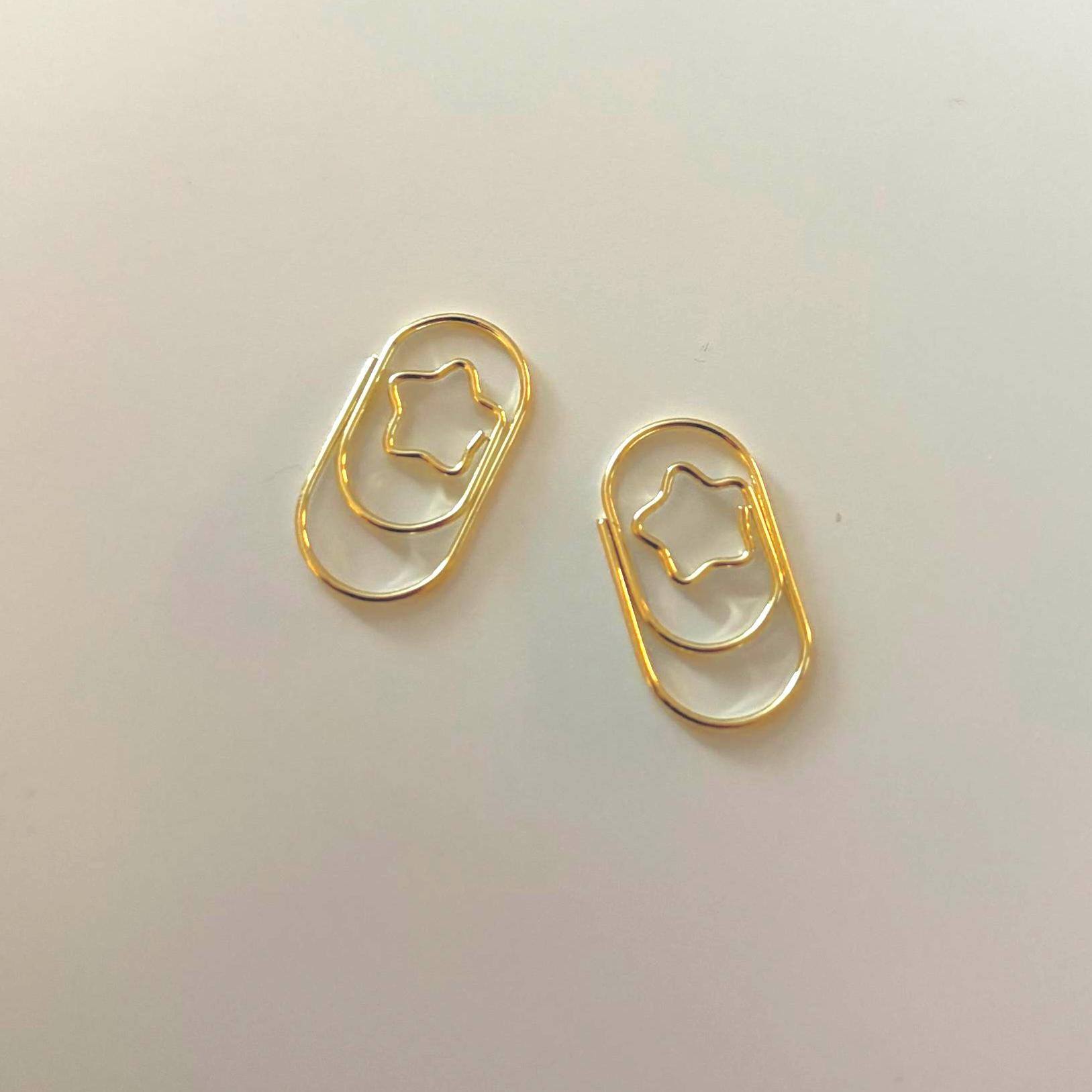 10pcs Gold Star Style Paper Clips | Cute & Functional Stationery Accessory