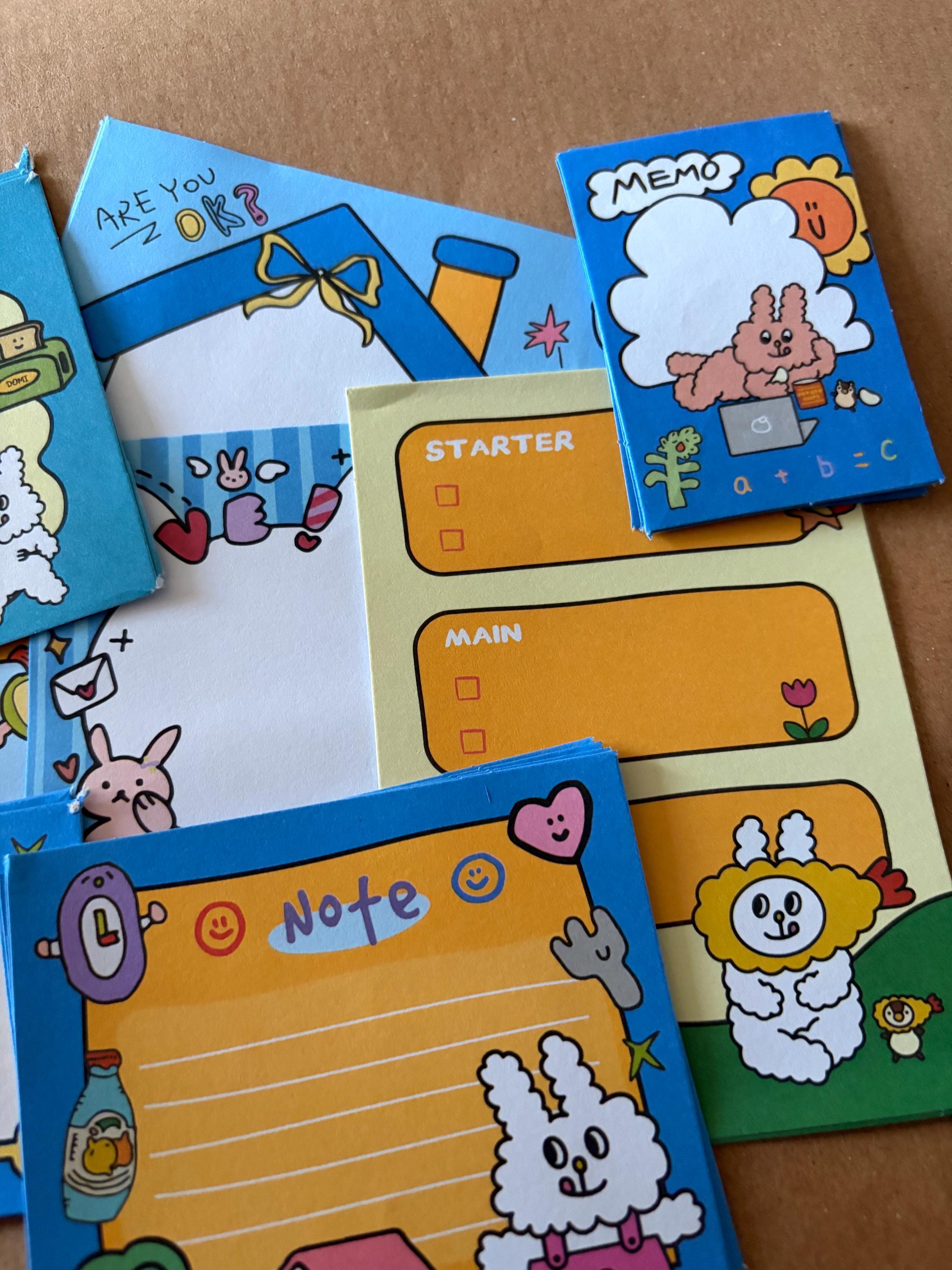 Retro Style Cute Memo Notes Sheets Paper Animals Colourful