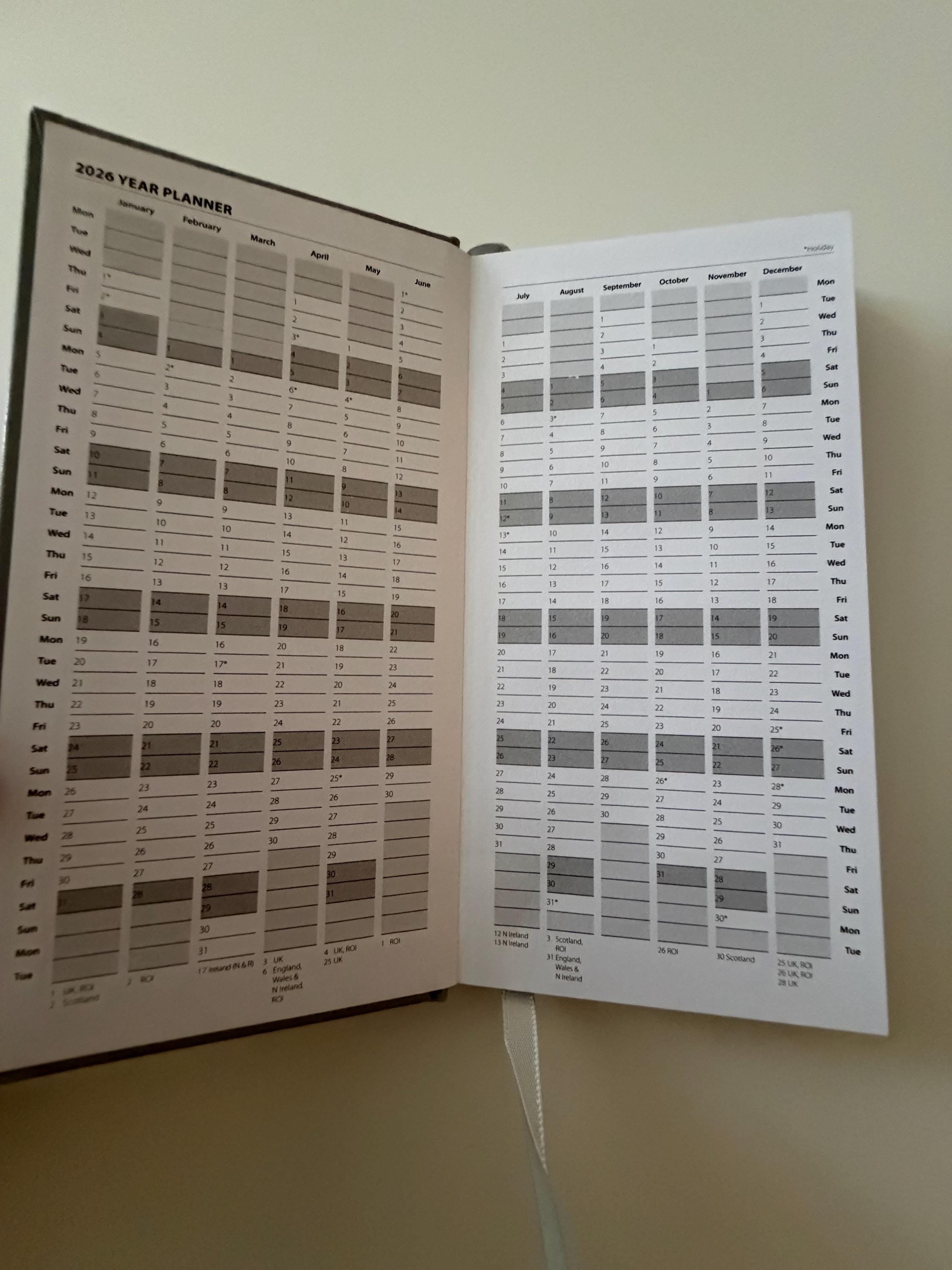 Minimalist Grey 2026 Diary Planner Notebook | New Year Stationery & Craft Supplies