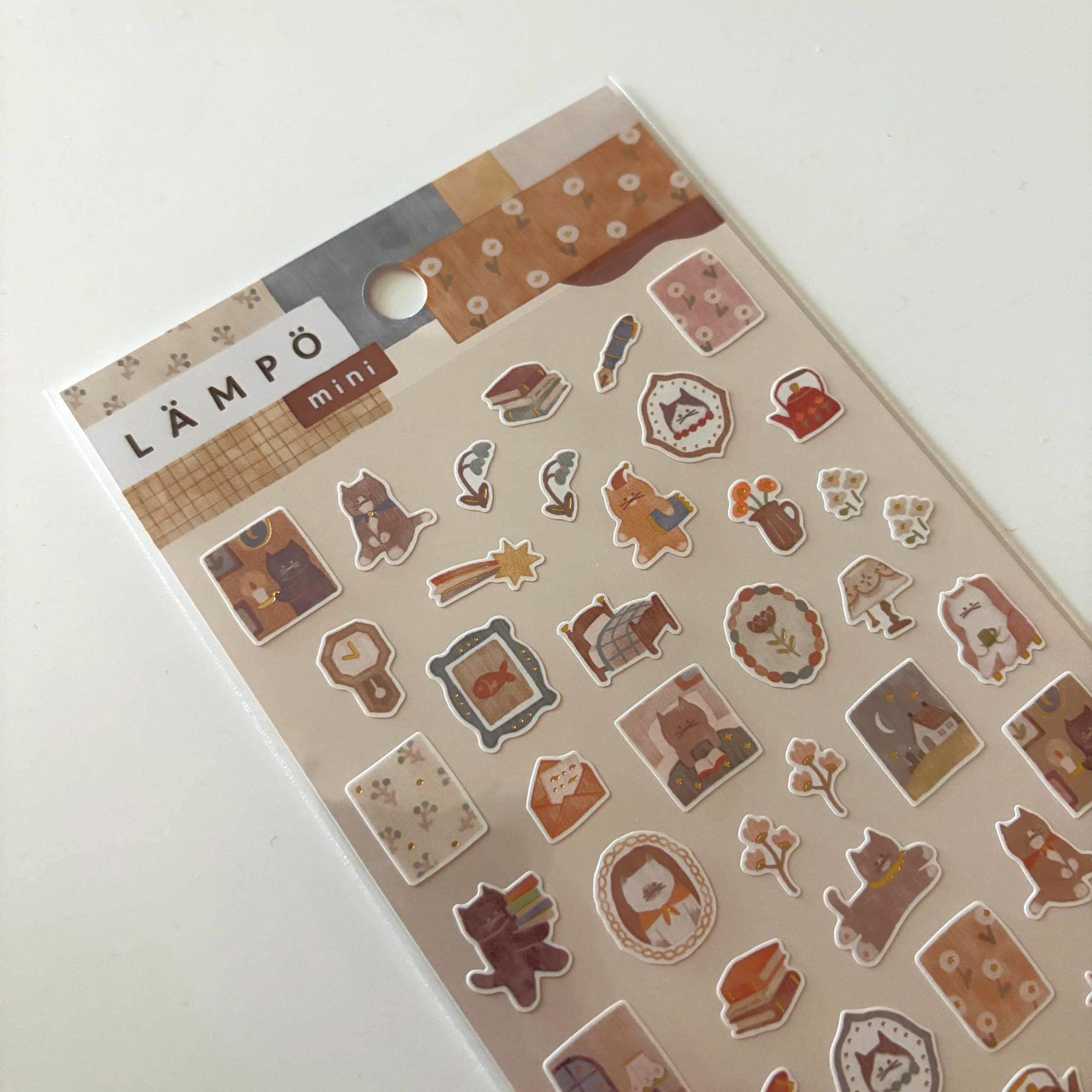 MIND WAVE Stickers / LAMPO Japanese Stationery Journal Sticker Sheets, Animals, Daily Life, Fox, Bear