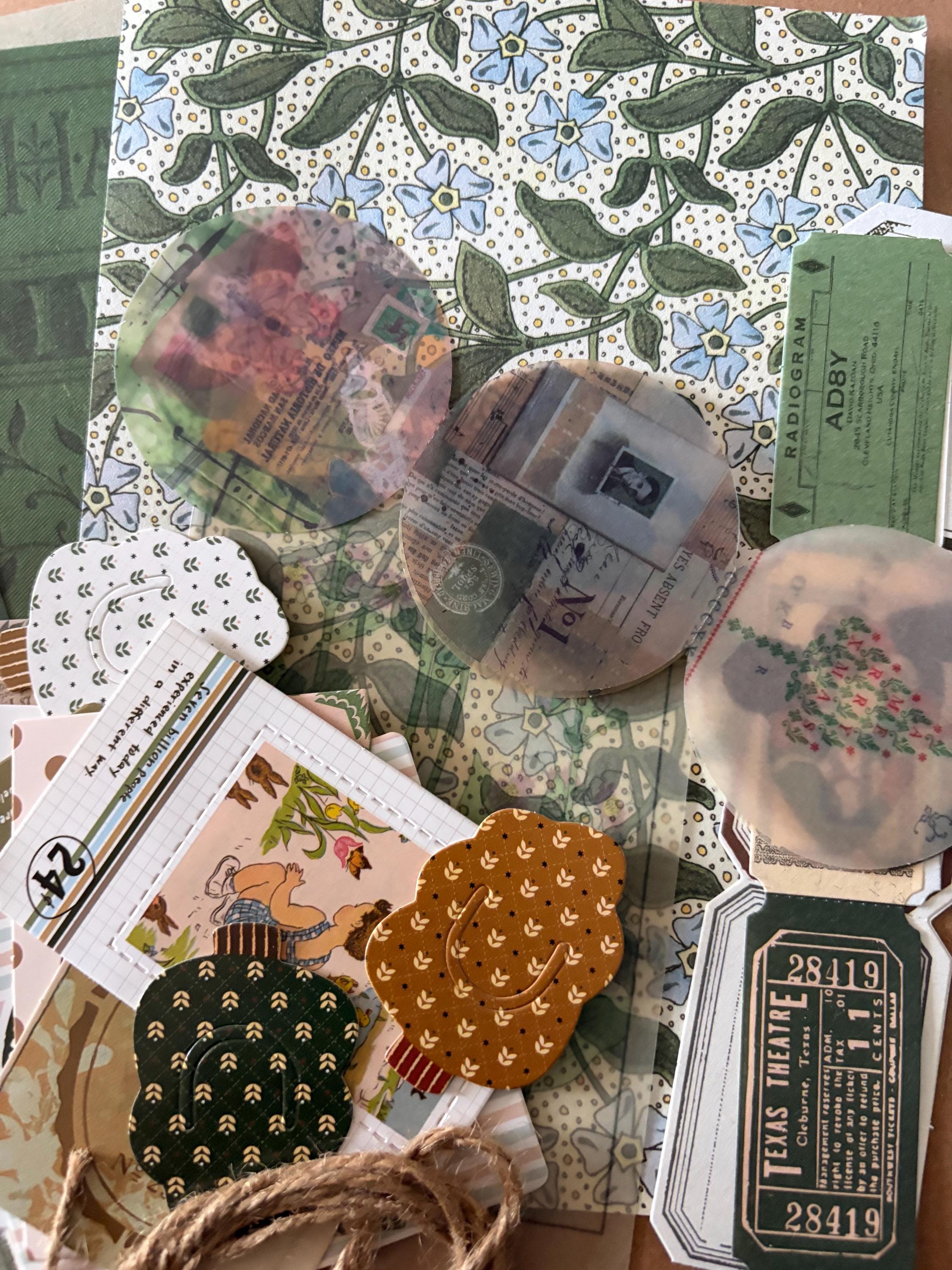 Ephemera Pack Vintage Retro Green