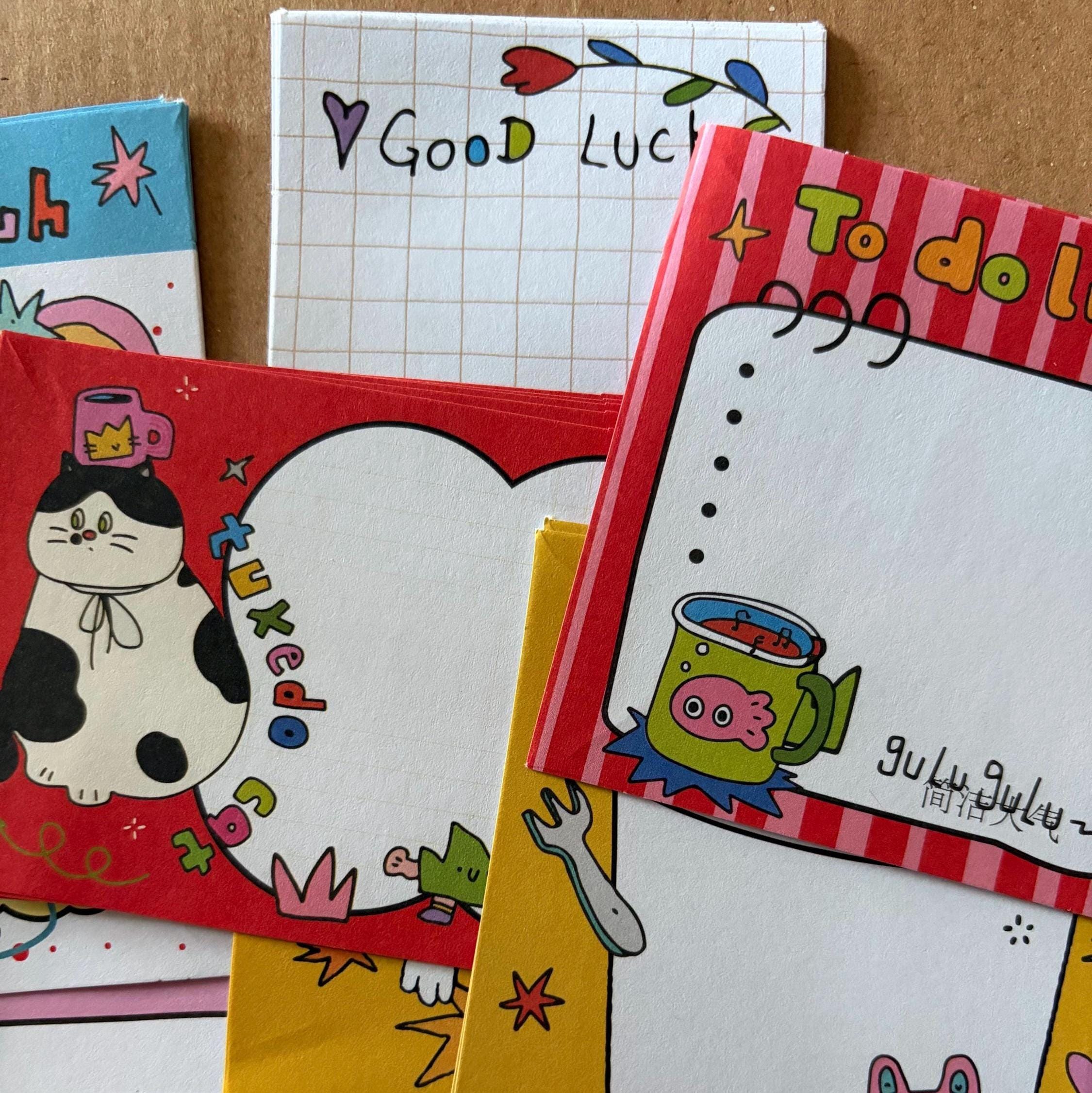 Retro Style Cute Memo Notes Sheets Paper Animals Colourful