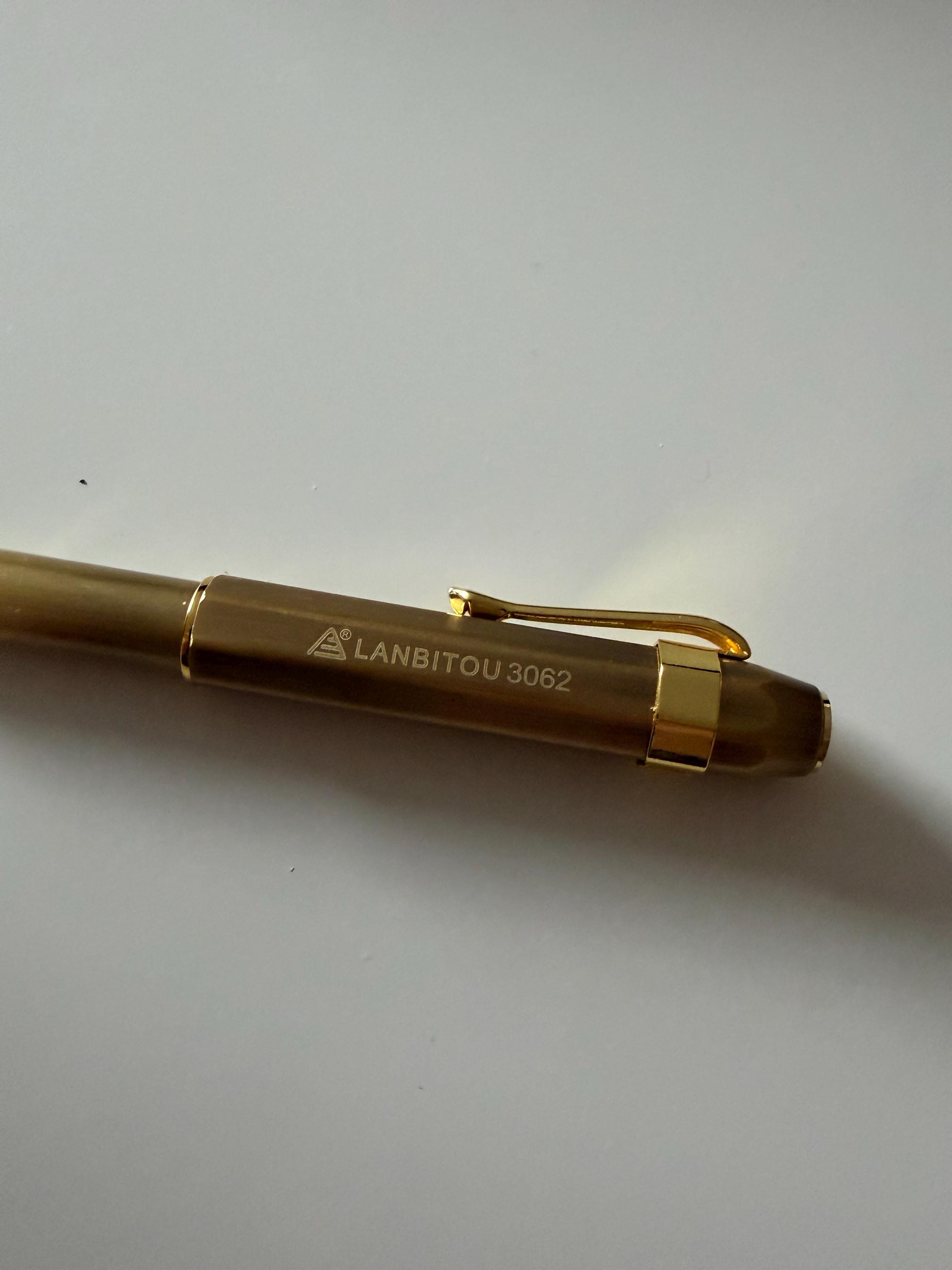 Yellow Bronze Brass Style Fountain Pen Gift Set Beginner User