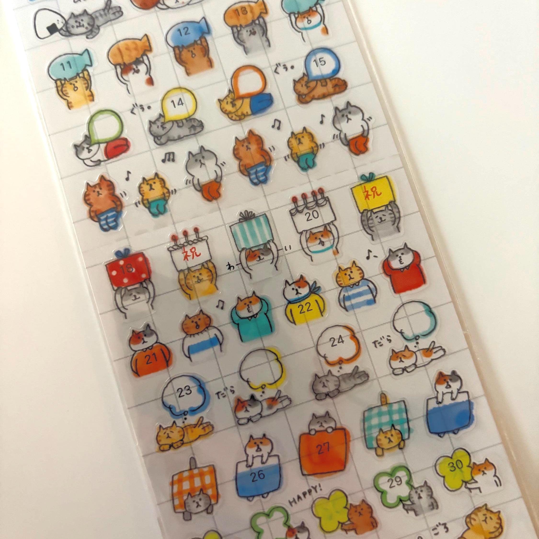 Goro Nyansuke Cat Stickers - Japanese Stationery Planner