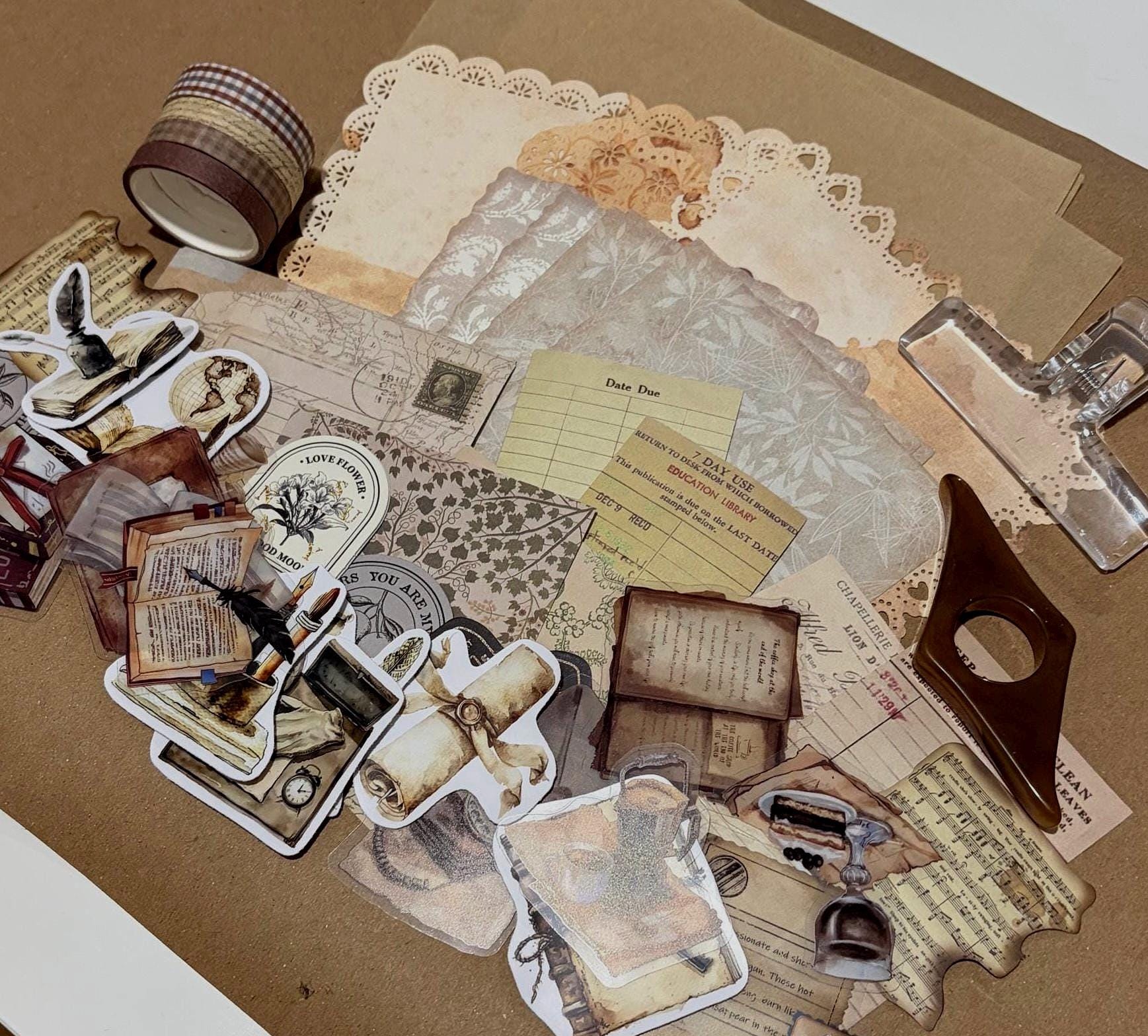 Dark Academia Ephemera Vintage Bundle | Craft, Journaling & Scrapbook Supplies