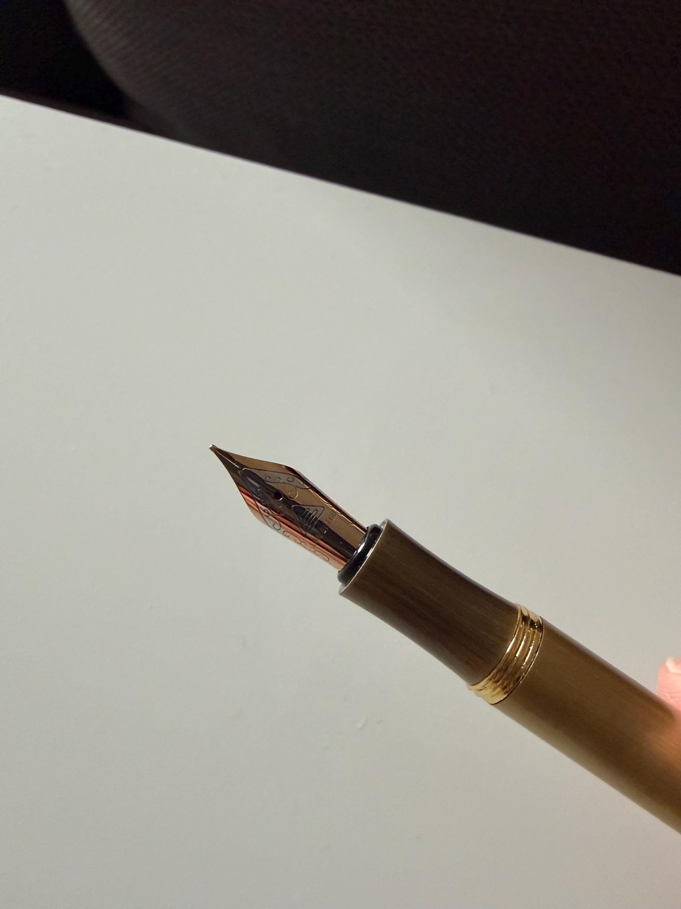Yellow Bronze Brass Style Fountain Pen Gift Set Beginner User