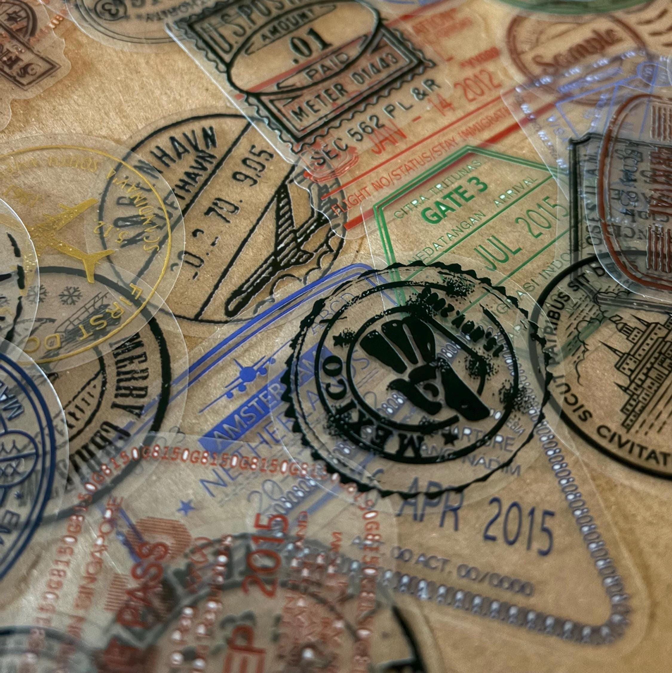 60pcs Vintage Transparent Retro Stickers