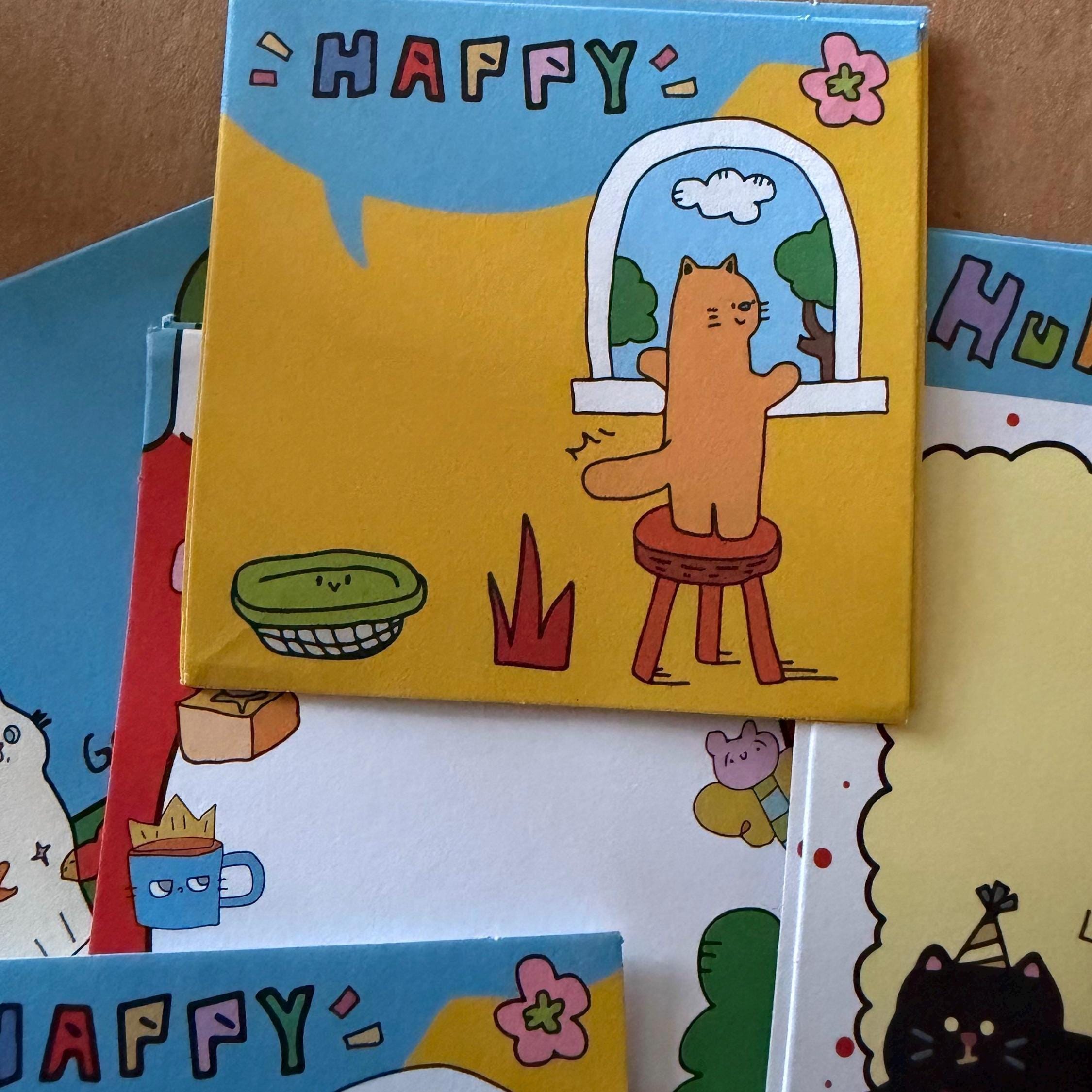 Retro Style Cute Memo Notes Sheets Paper Animals Colourful