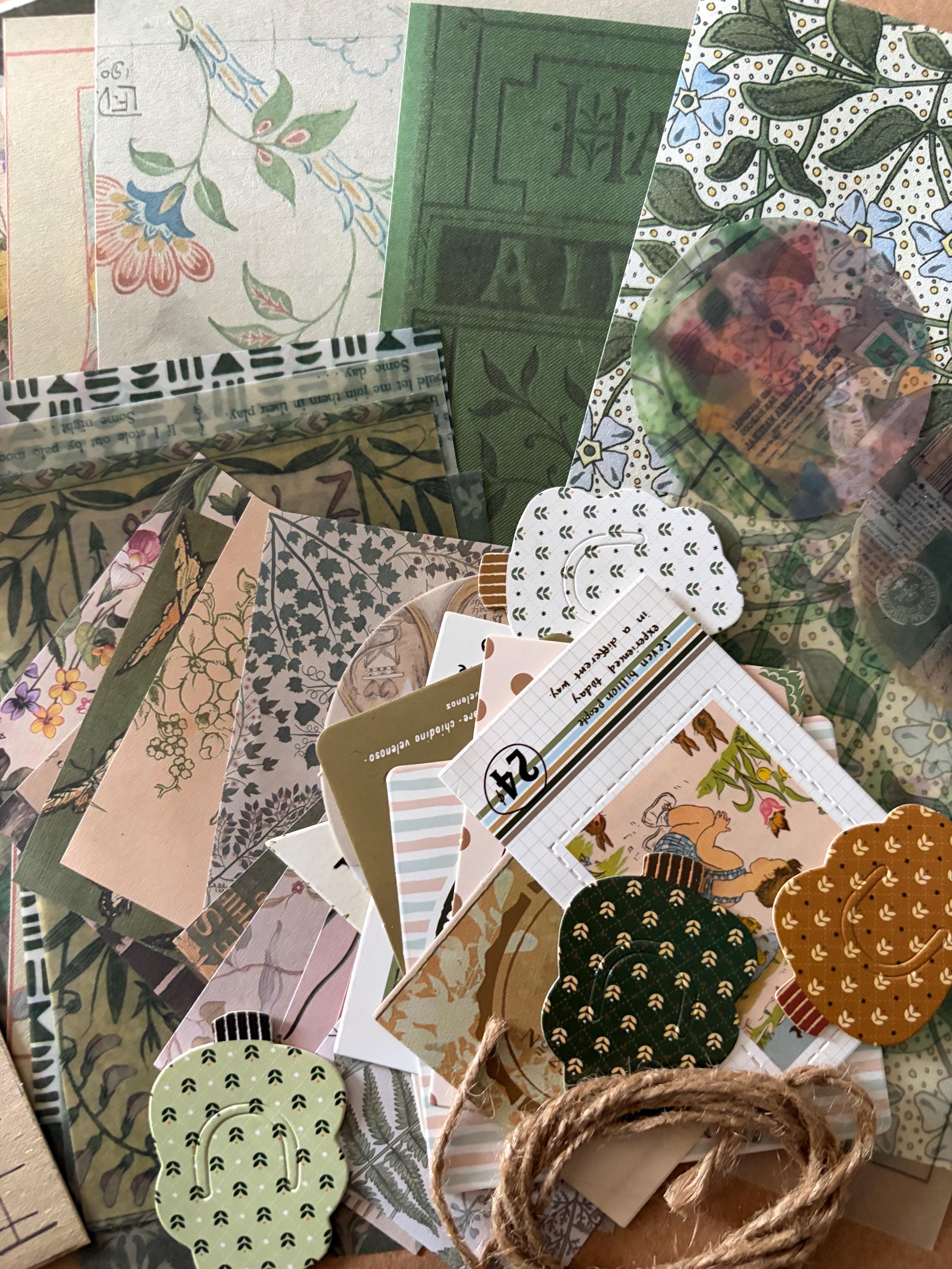 Ephemera Pack Vintage Retro Green