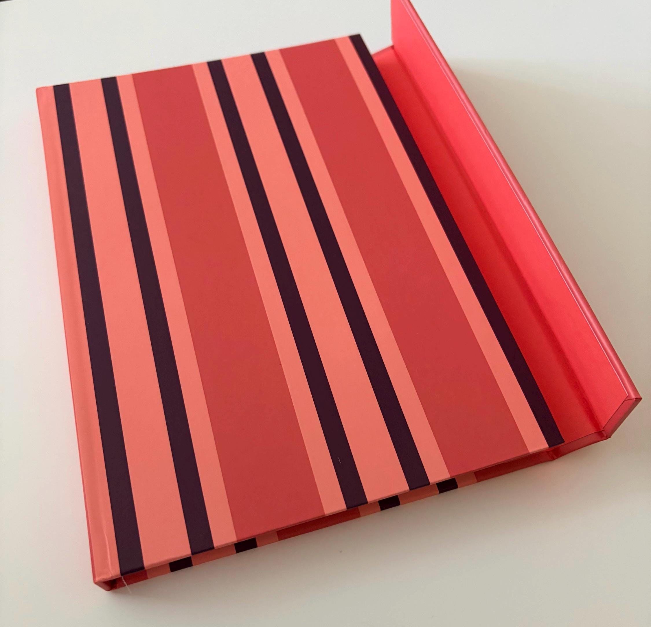 A5 Striped Peach Colour Notebook | Funky, Minimalist Stationery & Craft Supplies