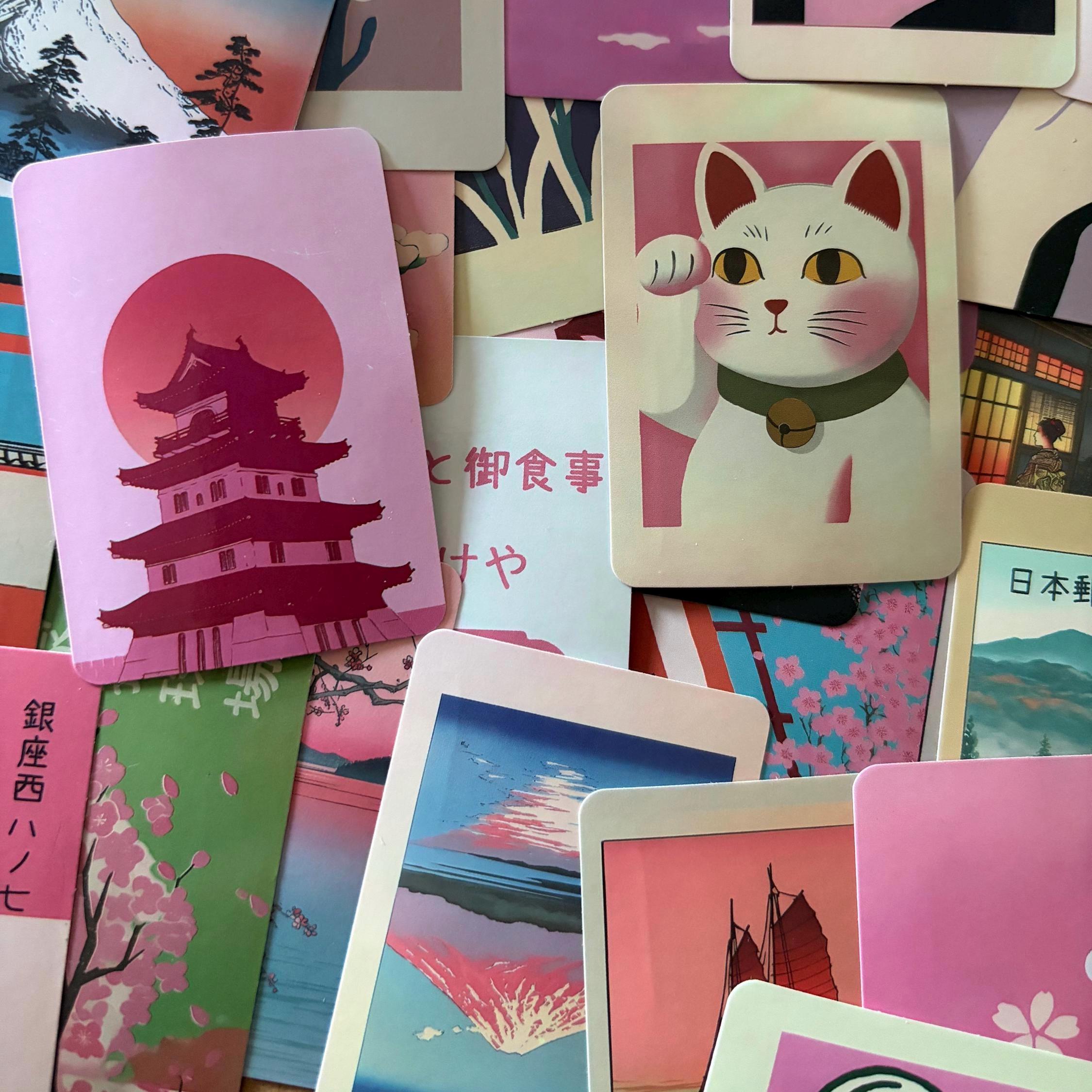 50pcs Japanese Pink Sakura Retro Stickers