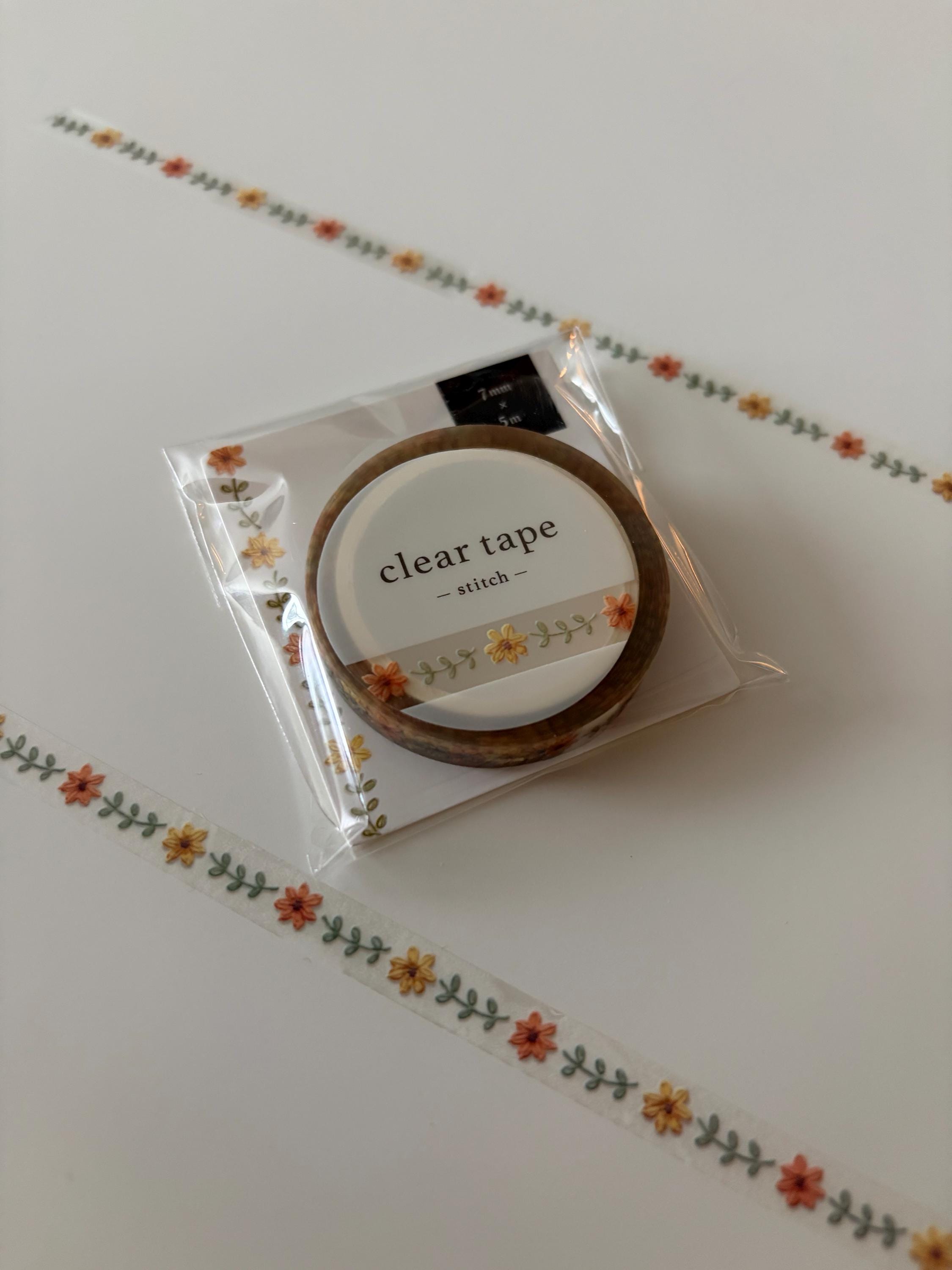 Stitch Flowers Clear Washi Tape - Japanese Journaling, Scrapbooking MIND WAVE JAPAN