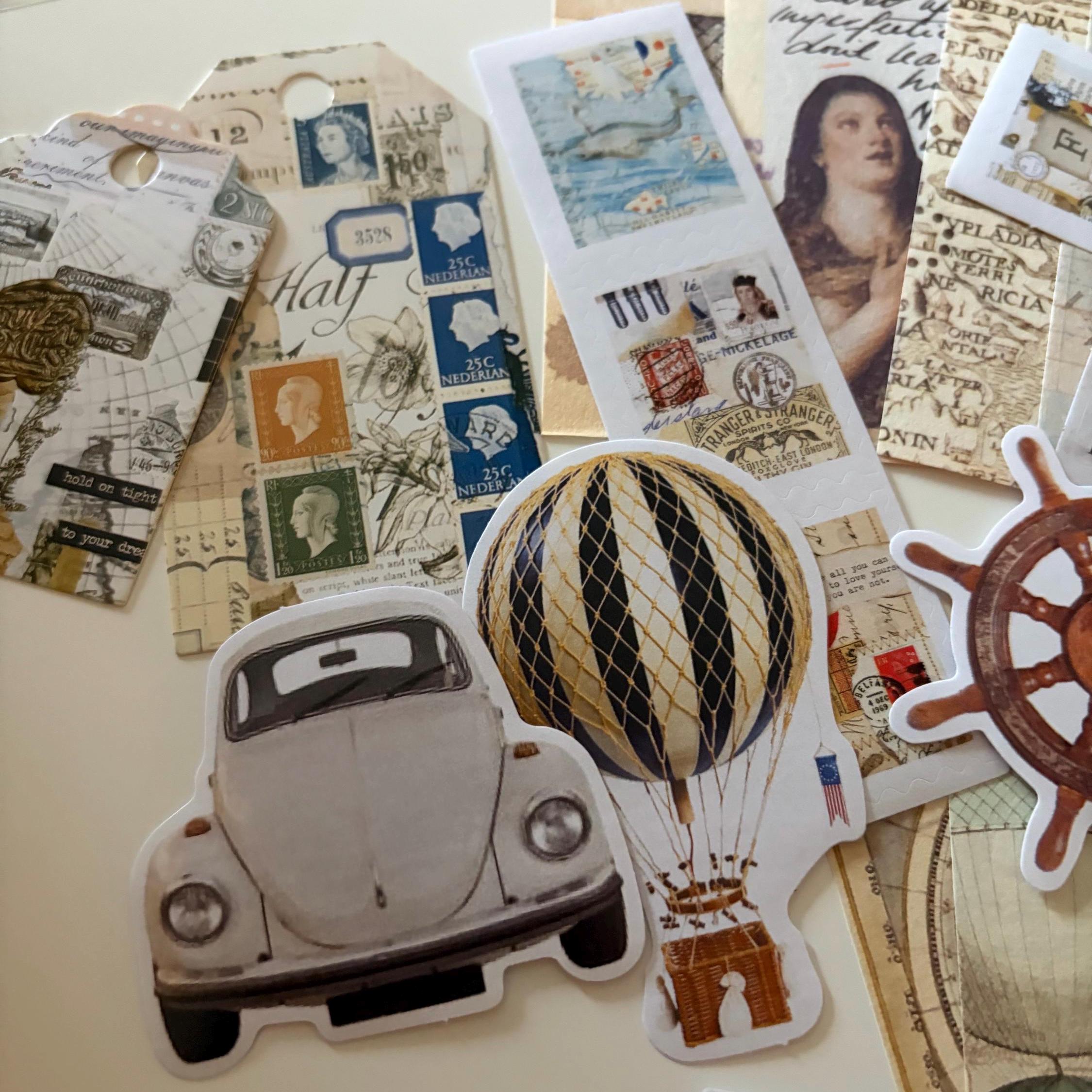Dark Academia Travel Ephemera Vintage-Style Bundle Papers Stickers Journaling Supplies