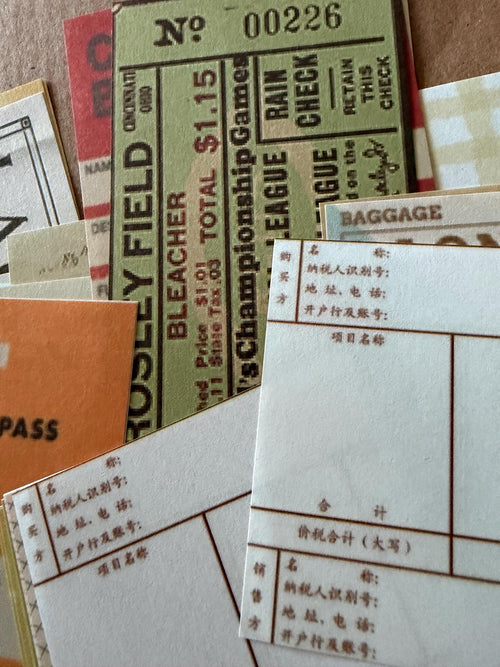 60pcs Vintage Ephemera Style Papers
