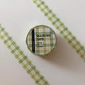 Green Check Washi Tape - Japanese Stationery, Scrapbooking MIND WAVE JAPAN