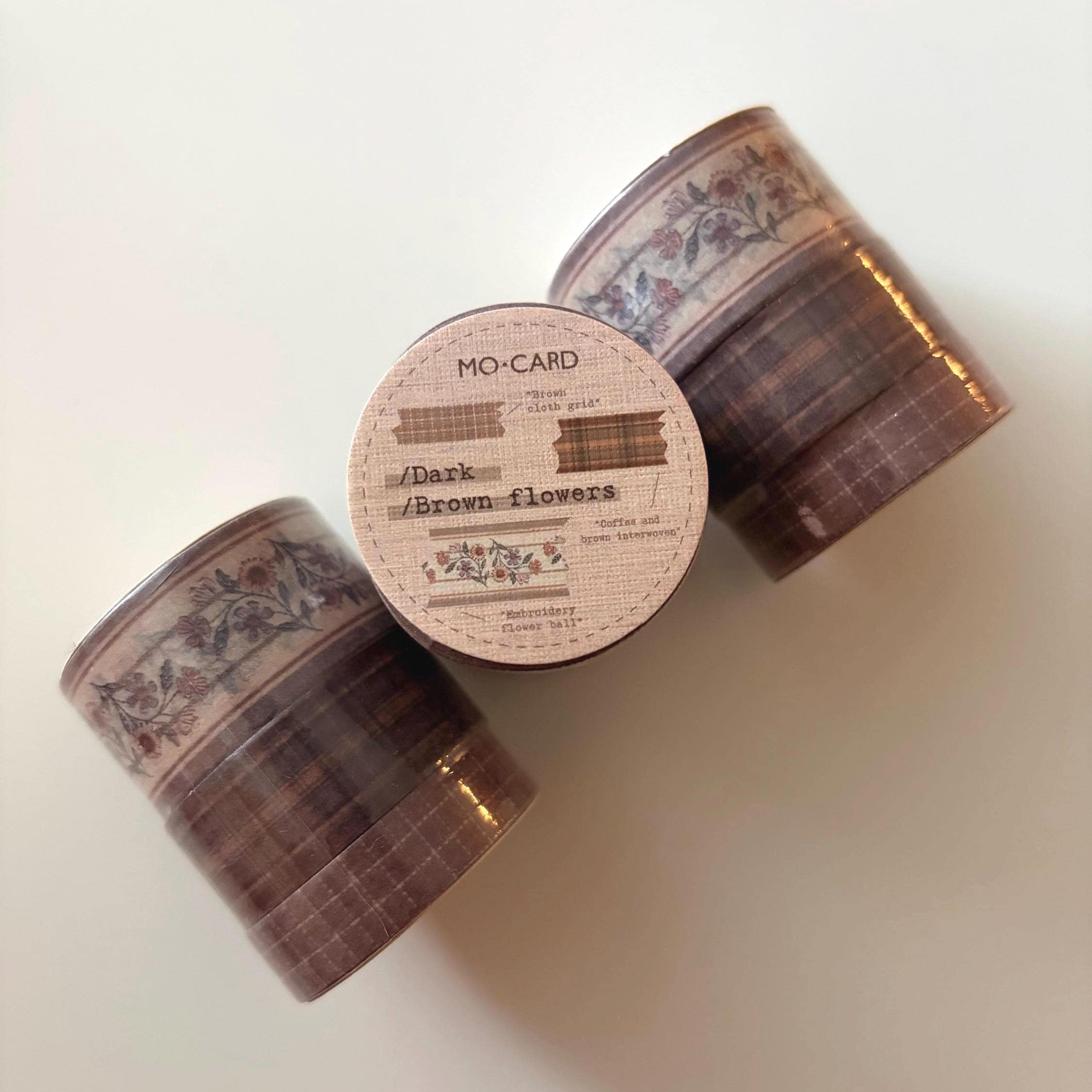 Modern Washi Tape Set: Floral, Plaid, Stars - Scrapbooking, Journaling