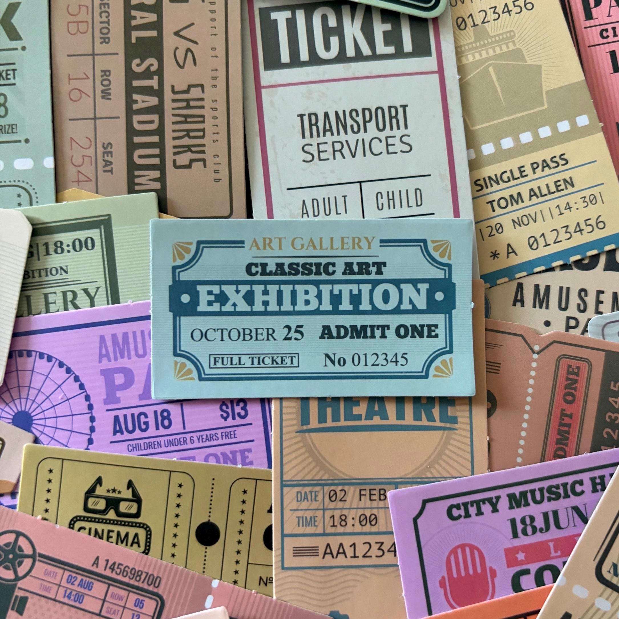 Retro Ticket Stickers
