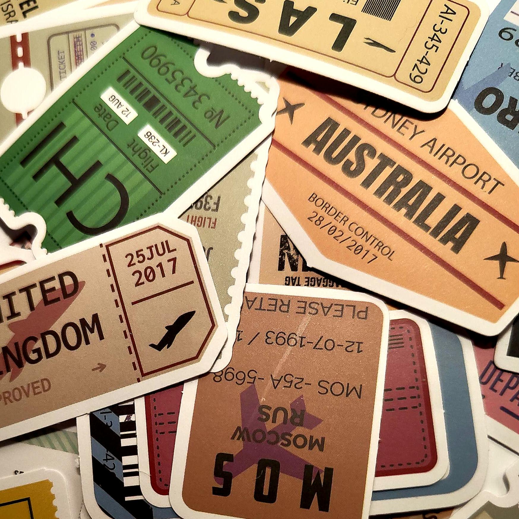 Vintage Stamp Airline Stickers