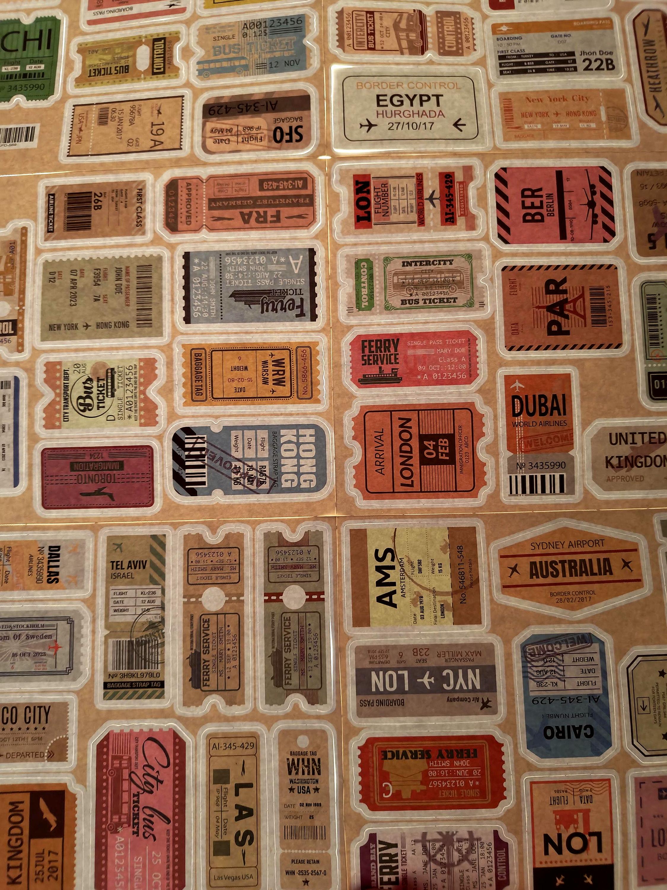 Vintage Stamp Airline Stickers