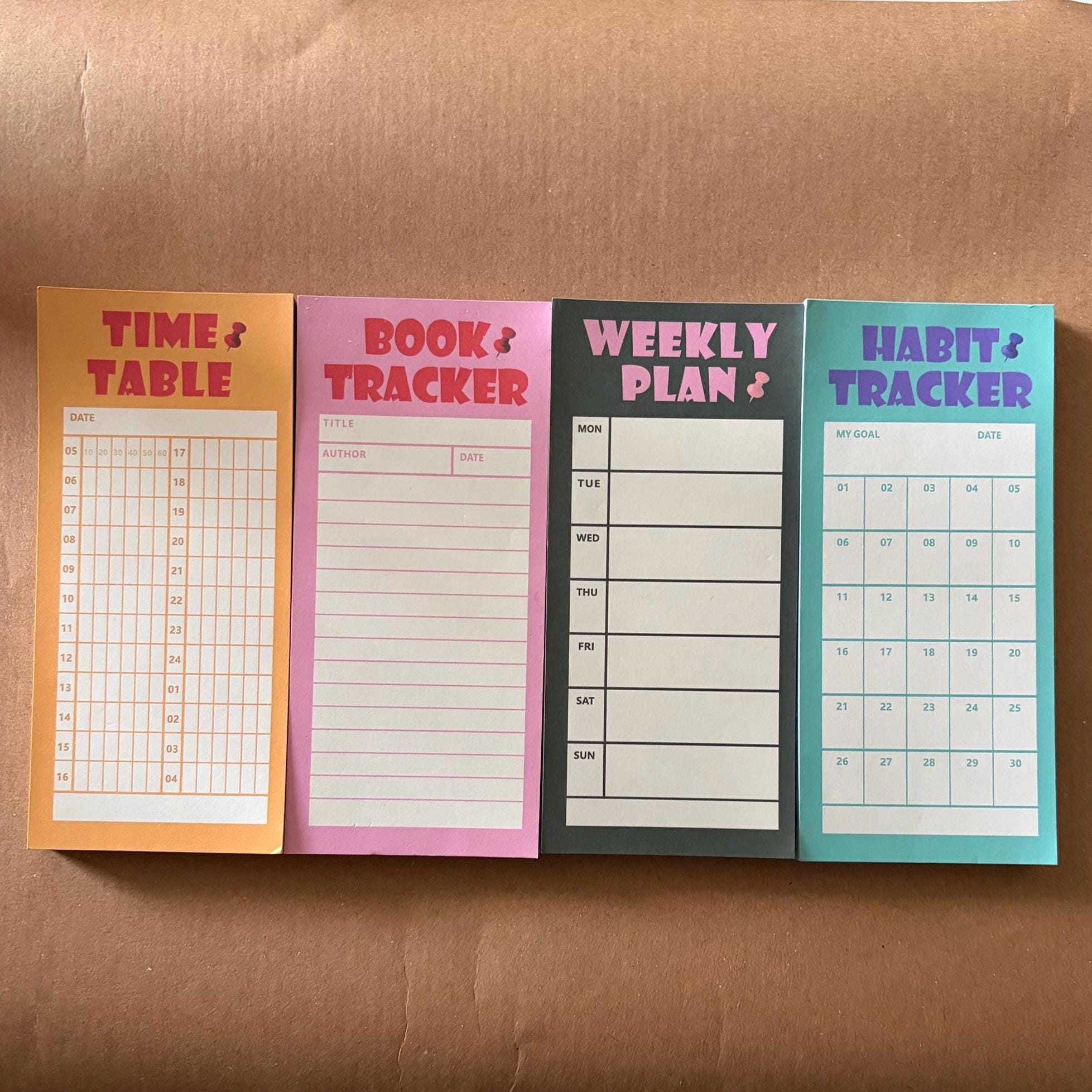 Retro Notepad Set - Planner, Habit & Book Tracker