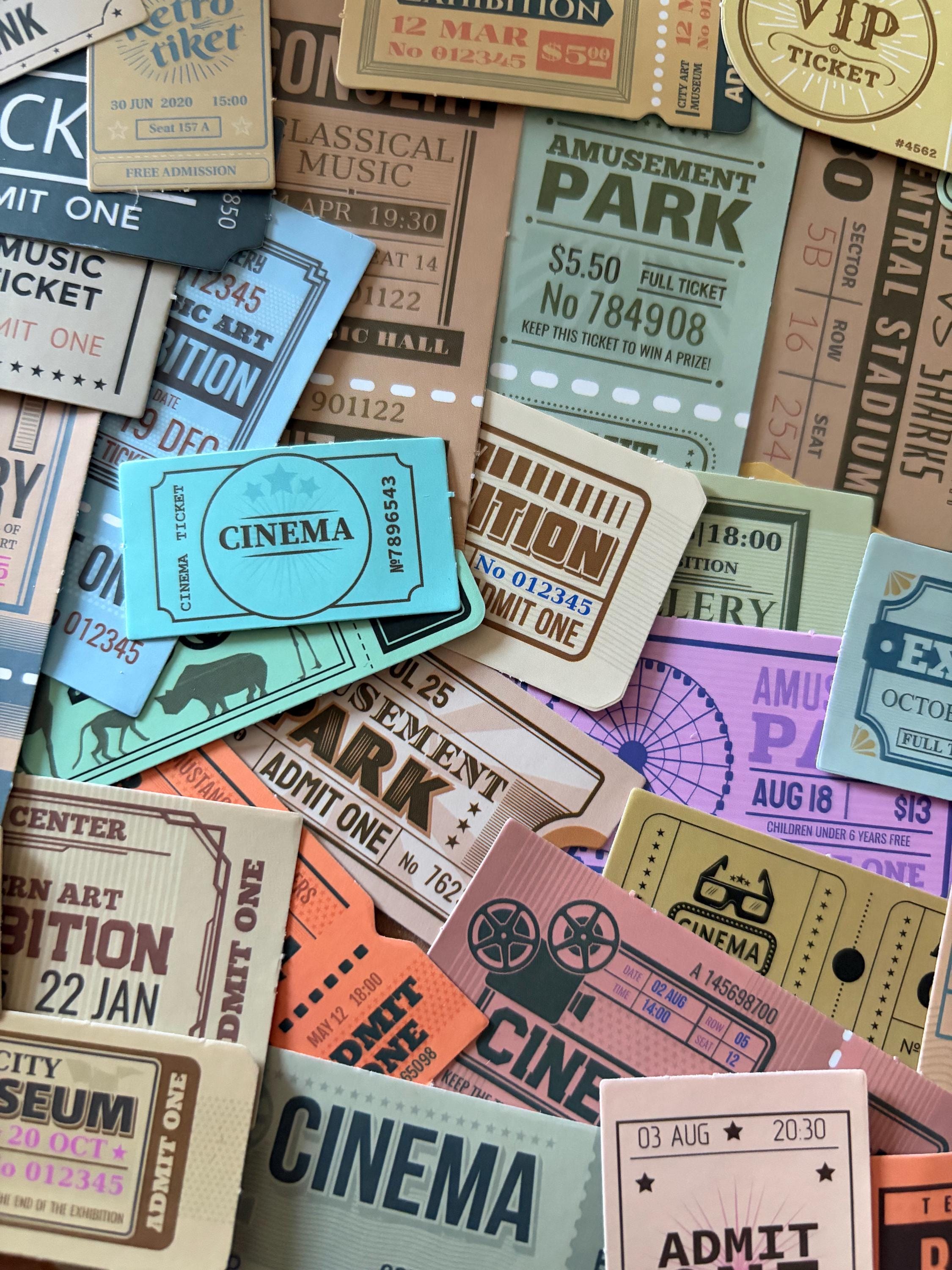 Retro Ticket Stickers