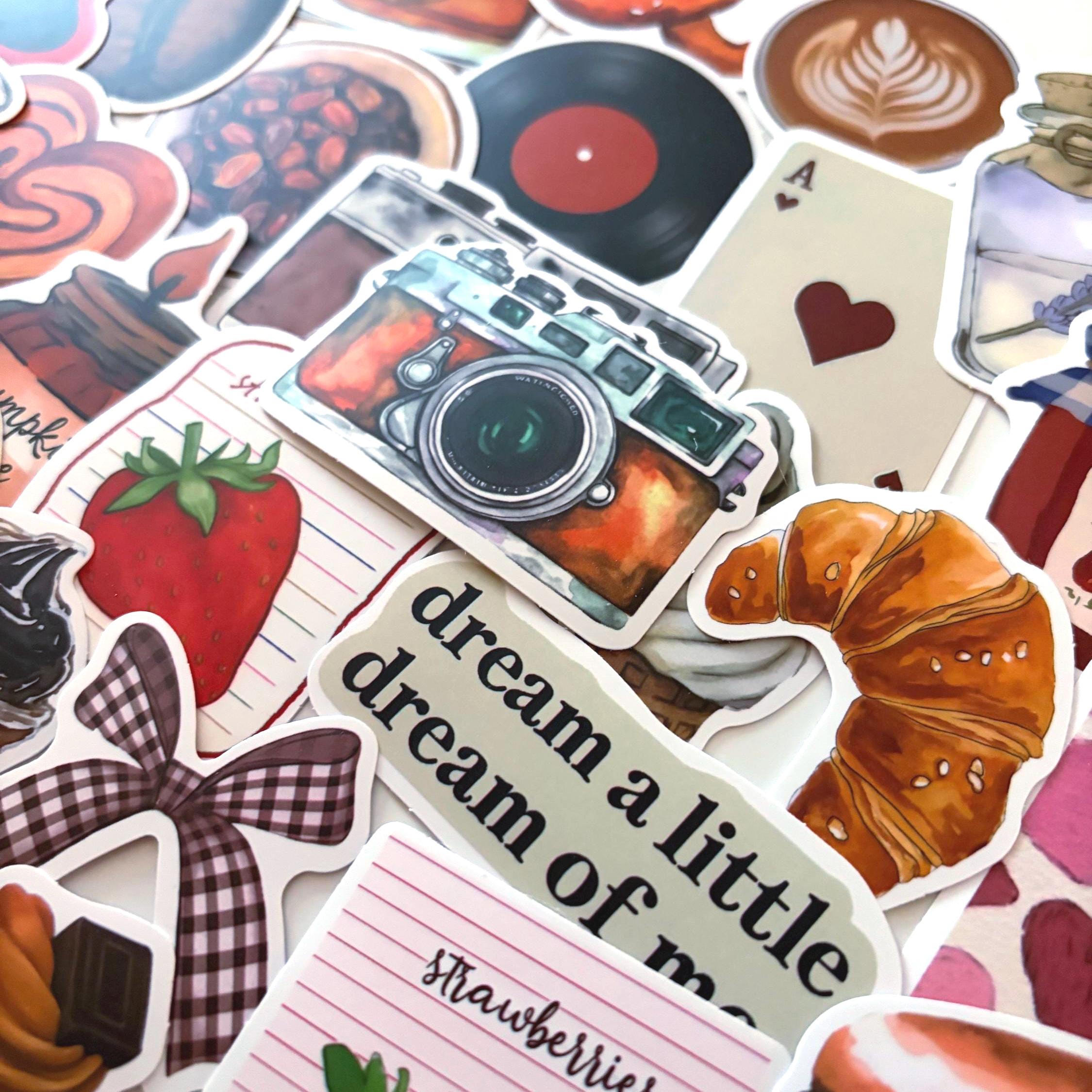 Retro Red Analogue Stickers
