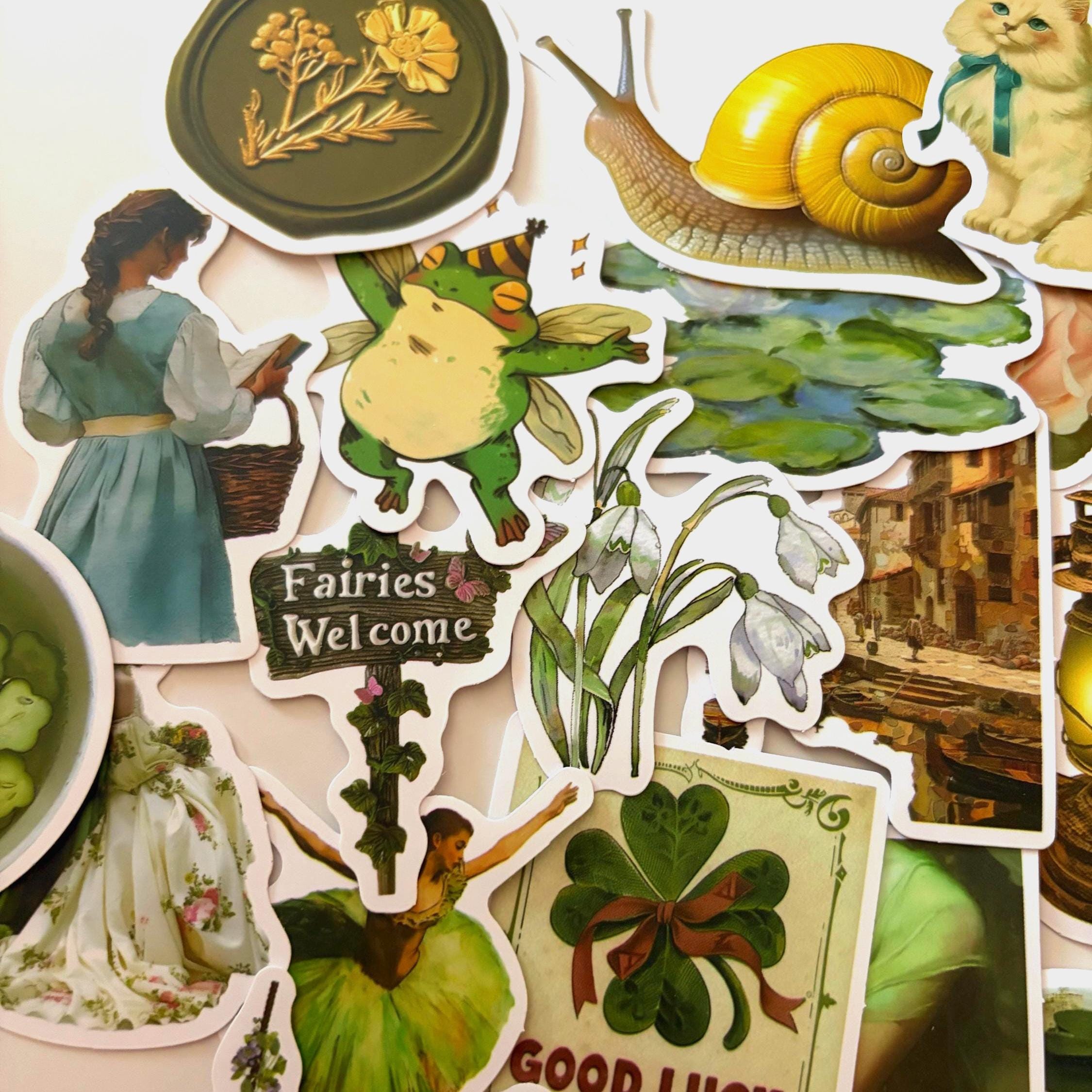 Cottagecore Green Fairy Whimsy Stickers