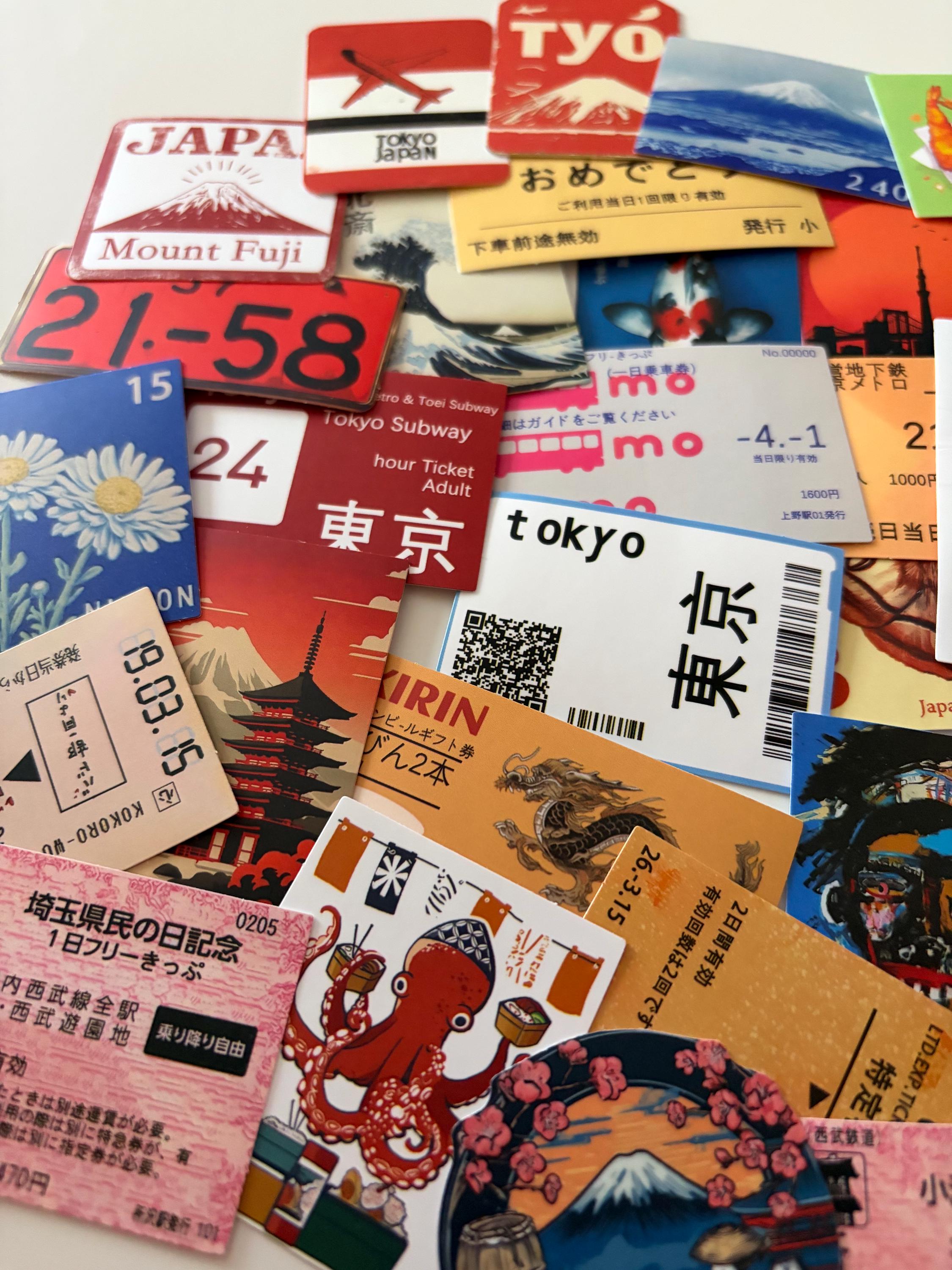 Japanese Ticket Vintage Style Stickers