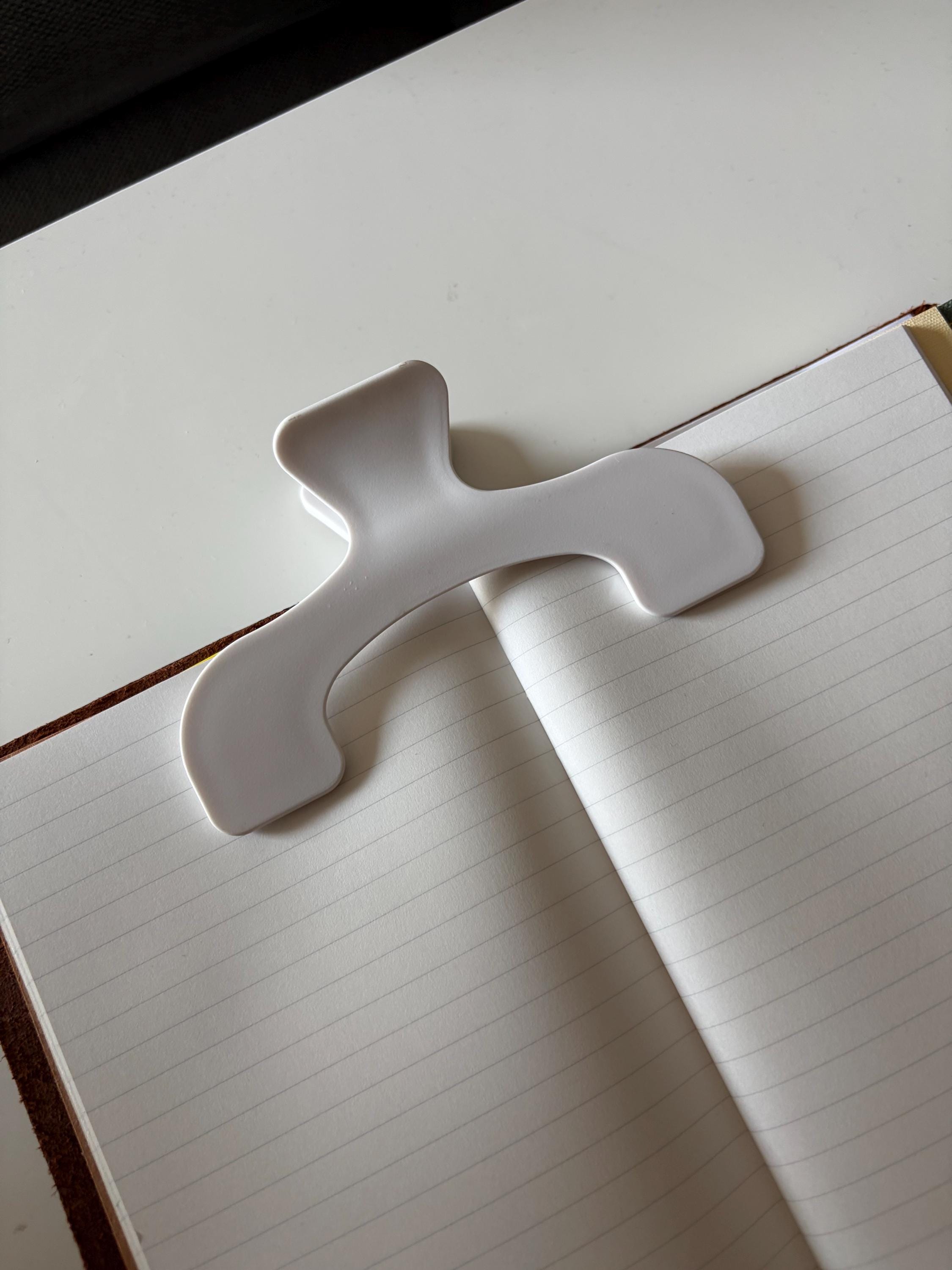 White Journal Clip Page Holder