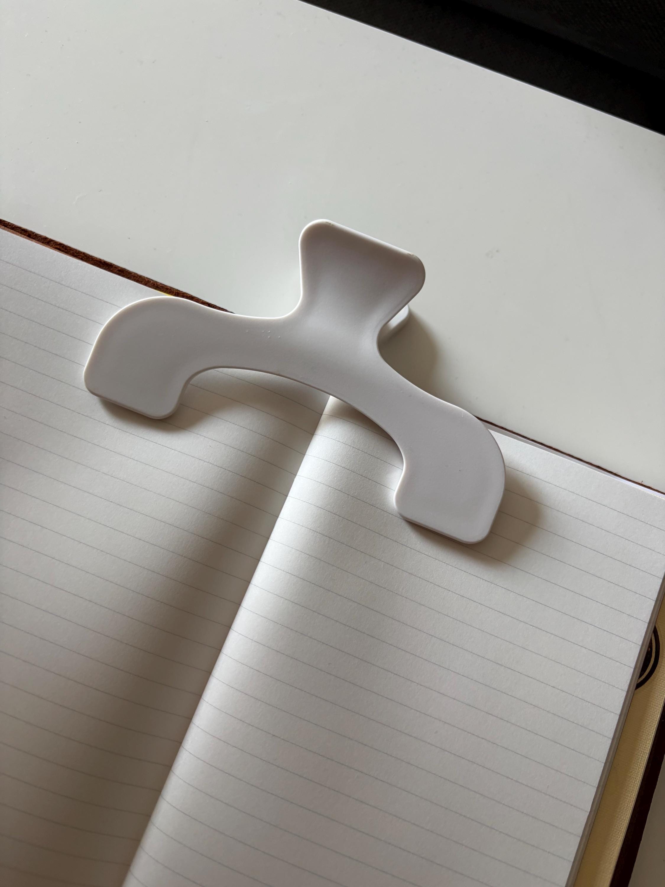 White Journal Clip Page Holder