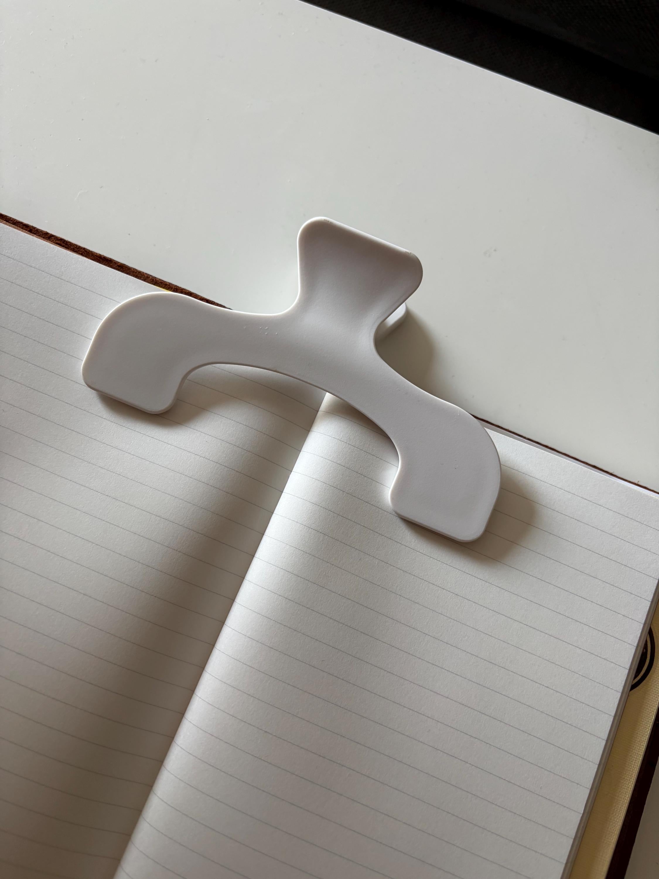 White Journal Clip Page Holder