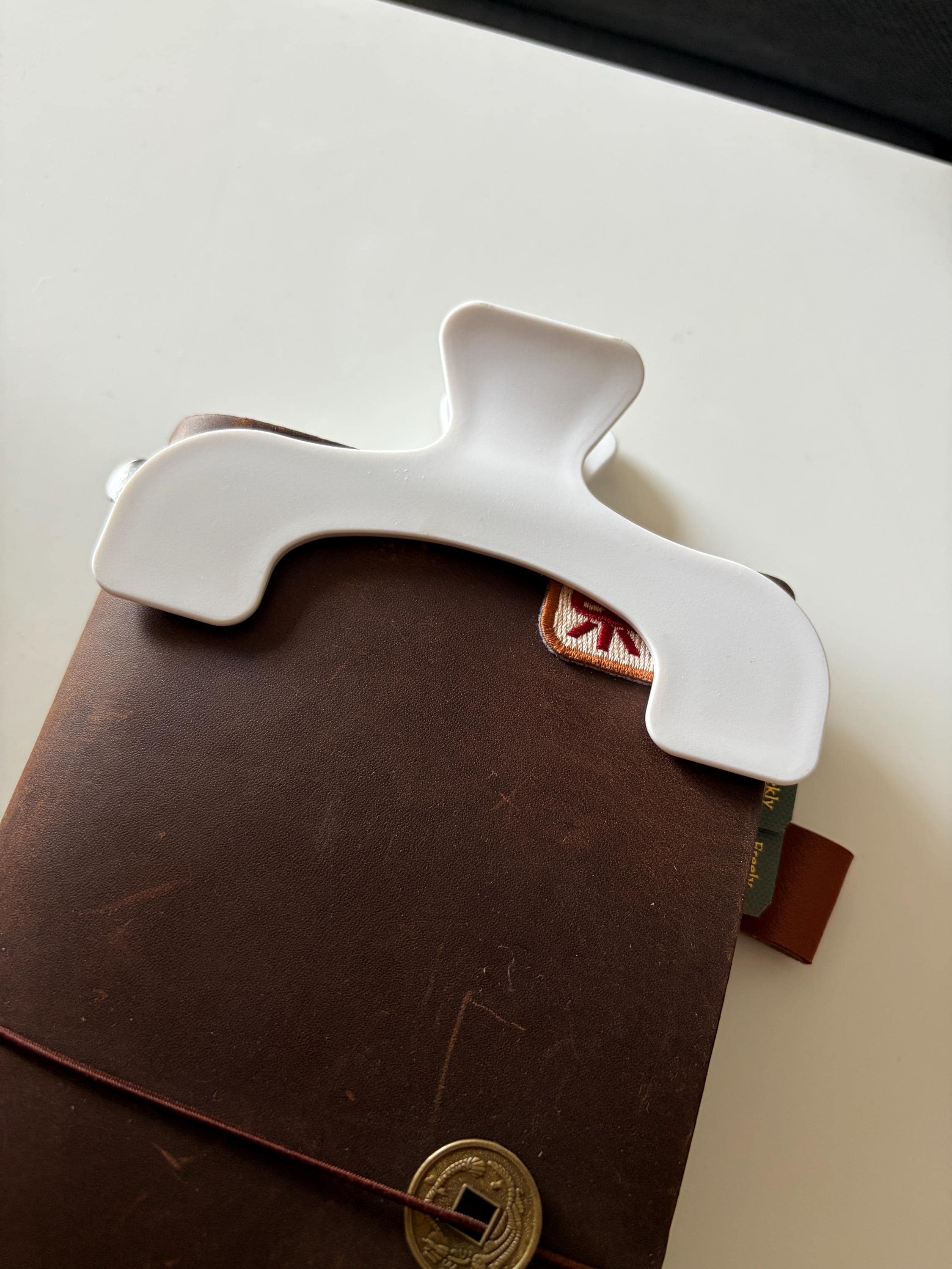 White Journal Clip Page Holder