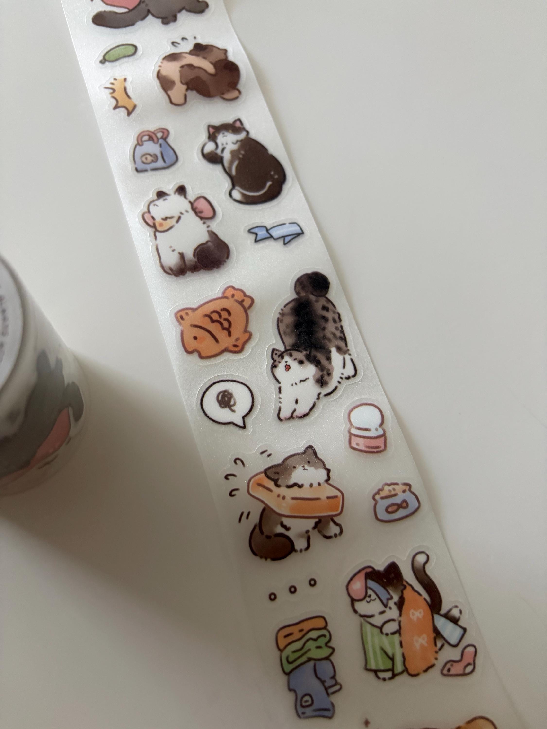 Cat Japanese Washi Tape, Kawaii PET Tape Roll