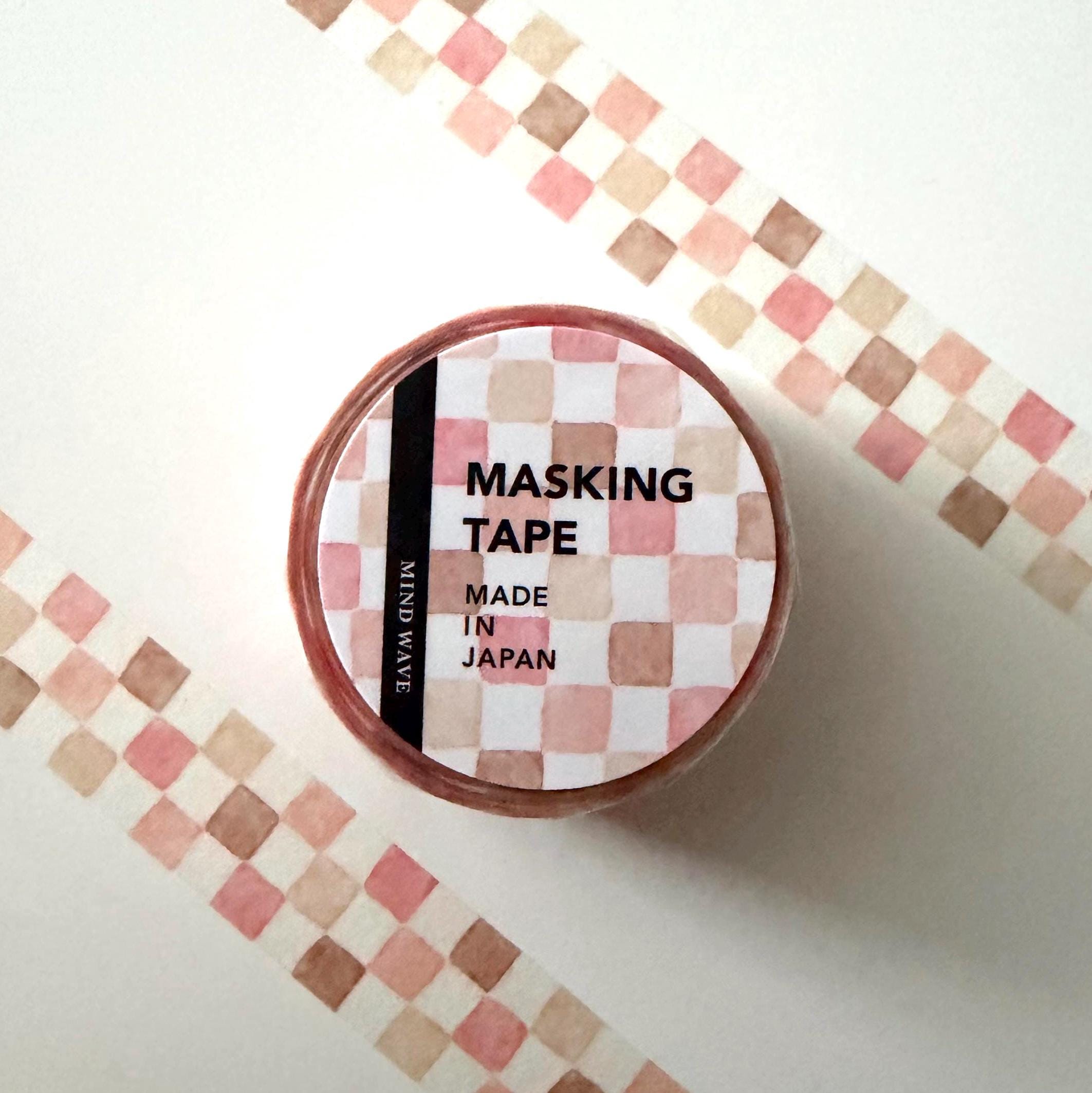 Pink Checkered Washi Tape MIND WAVE JAPAN