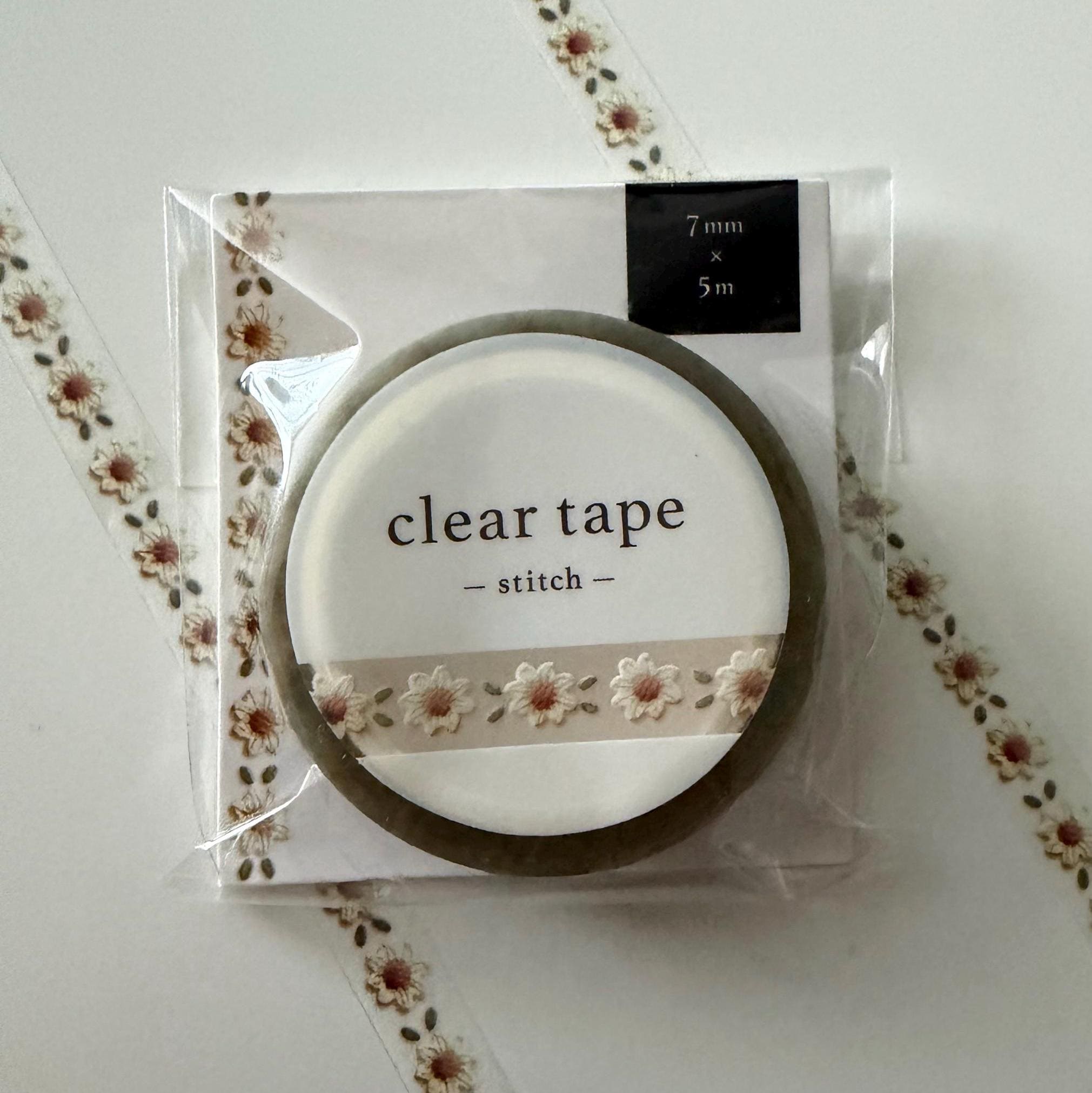 Daisy Flowers Clear Washi Tape MIND WAVE JAPAN