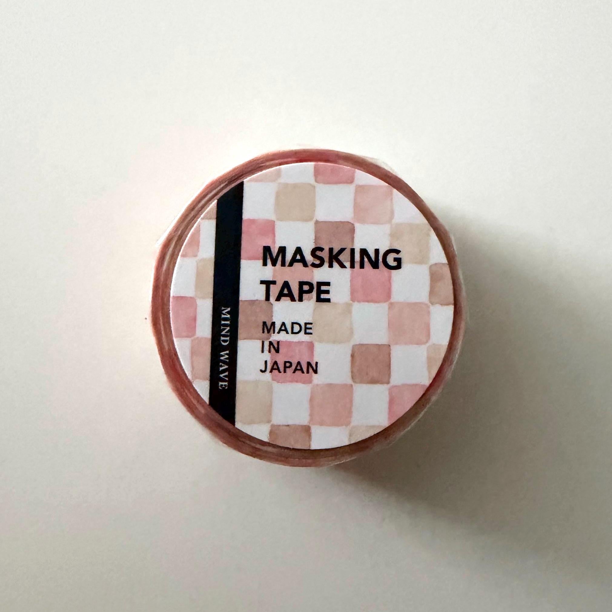 Pink Checkered Washi Tape MIND WAVE JAPAN