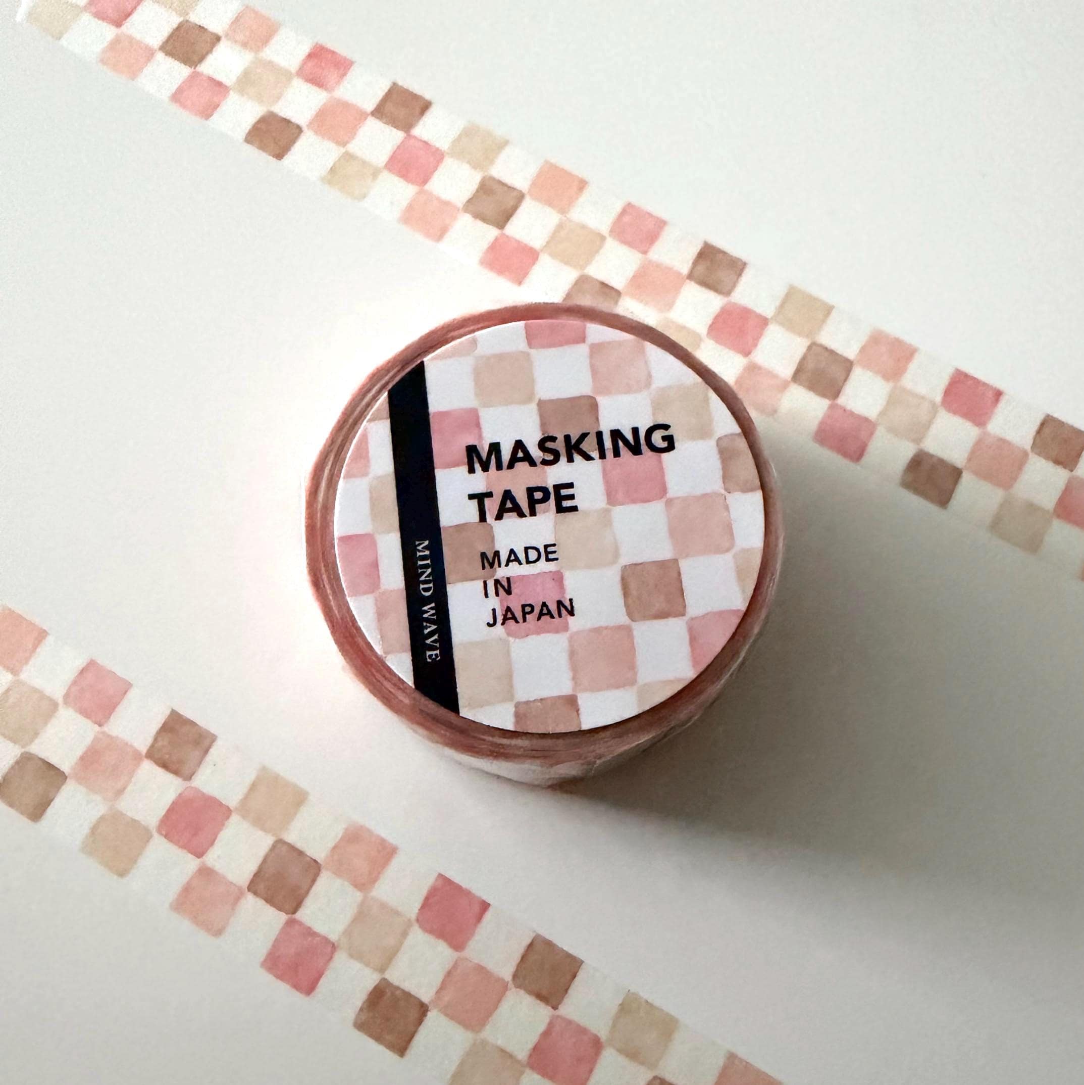 Pink Checkered Washi Tape MIND WAVE JAPAN